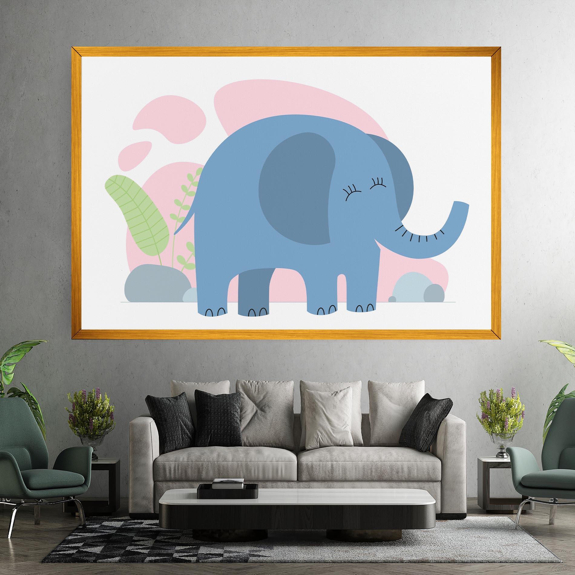 Картина на платно Leaf Cute Elephant mockup 7