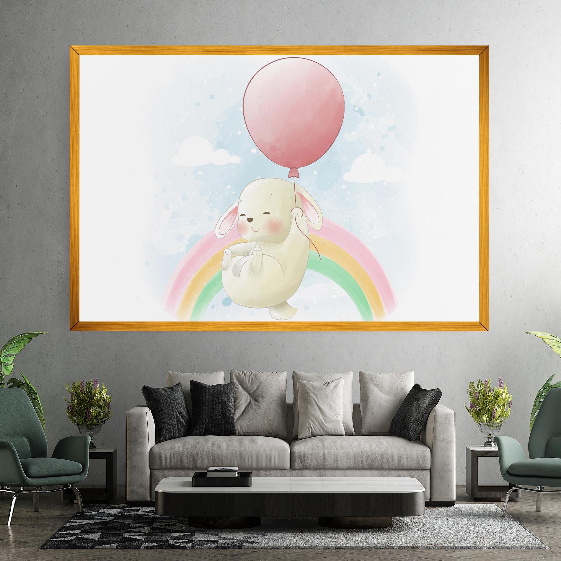 Картина на платно Rainbow Bunny Art mockup 7
