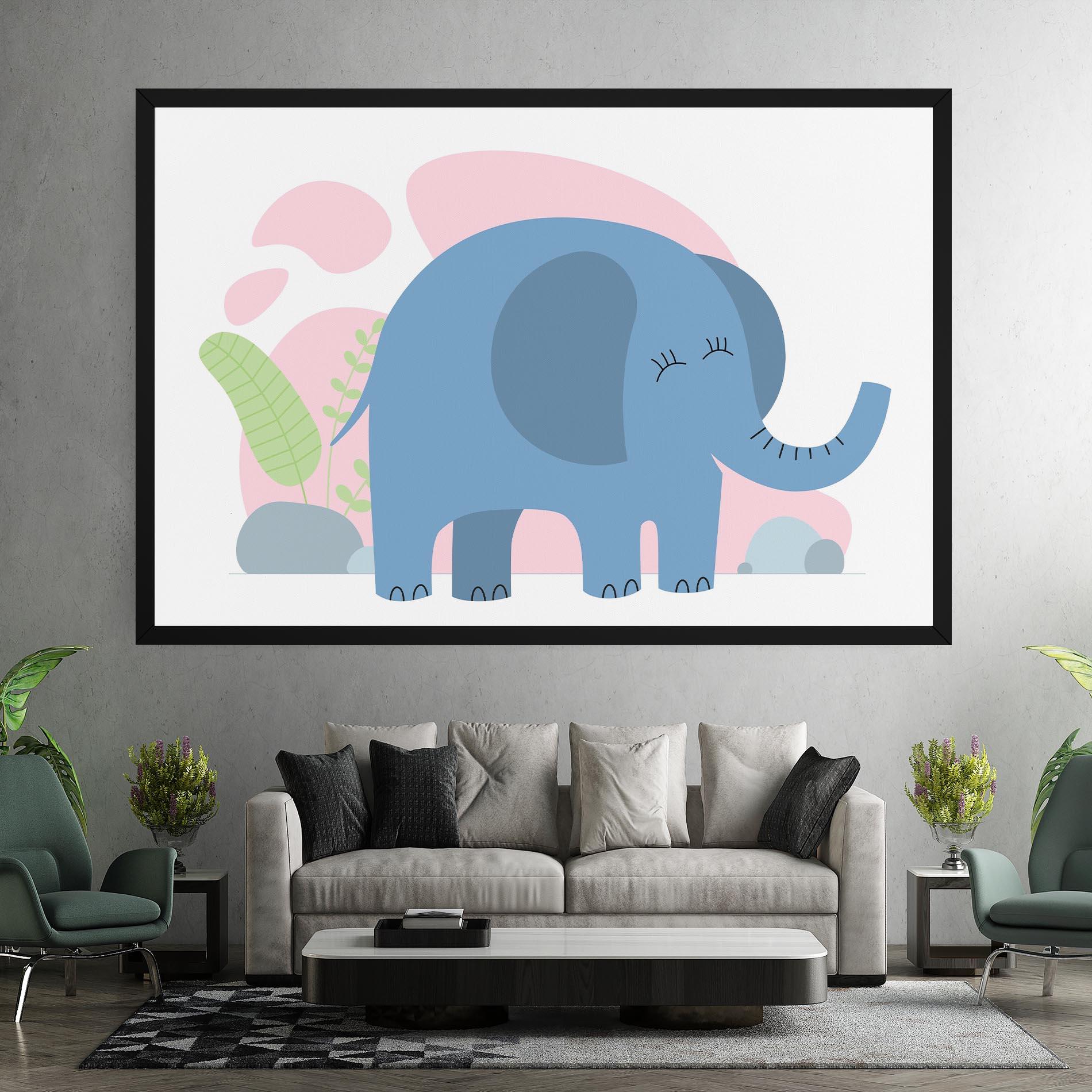 Картина на платно Leaf Cute Elephant mockup 7