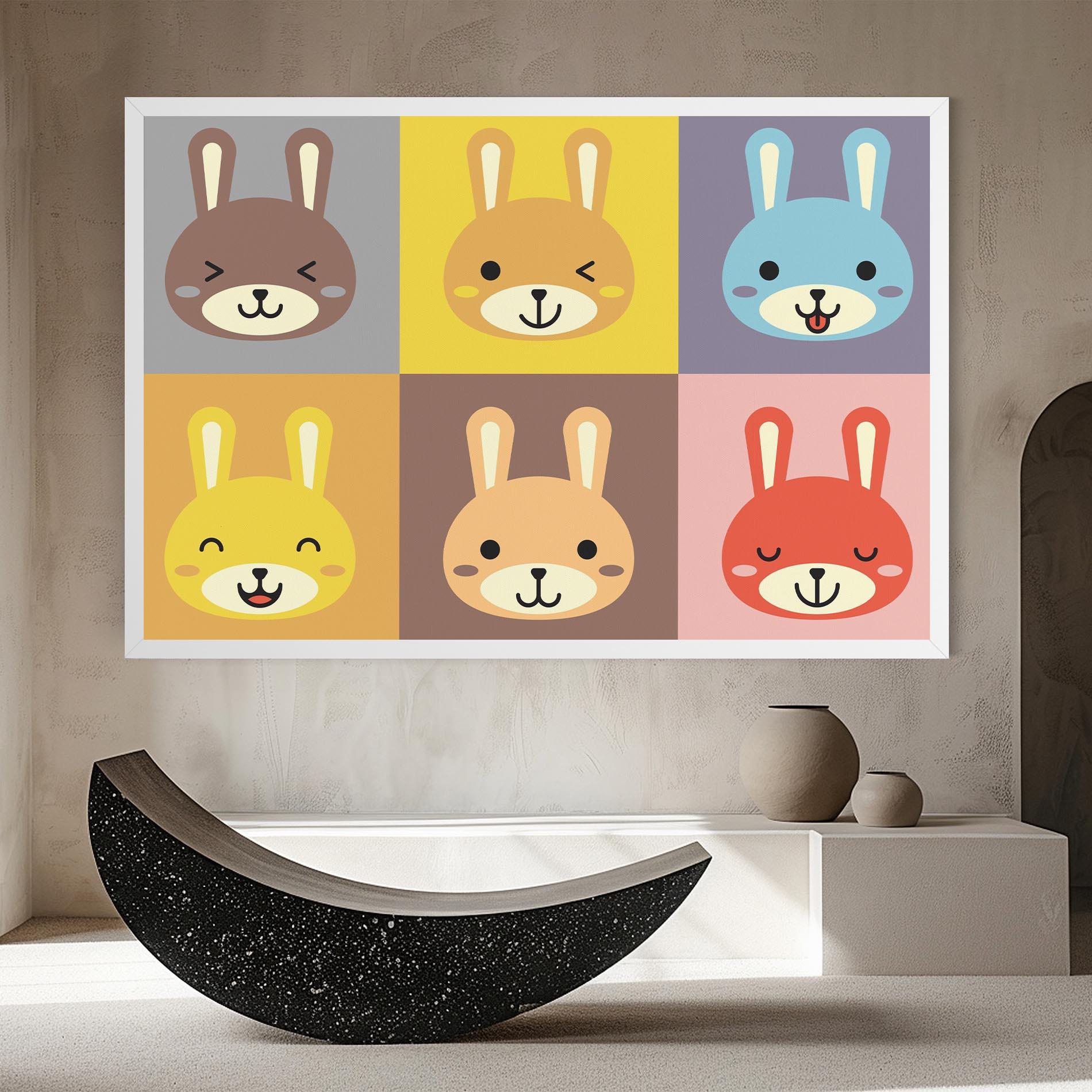 Картина на платно Bunny Colors mockup 8