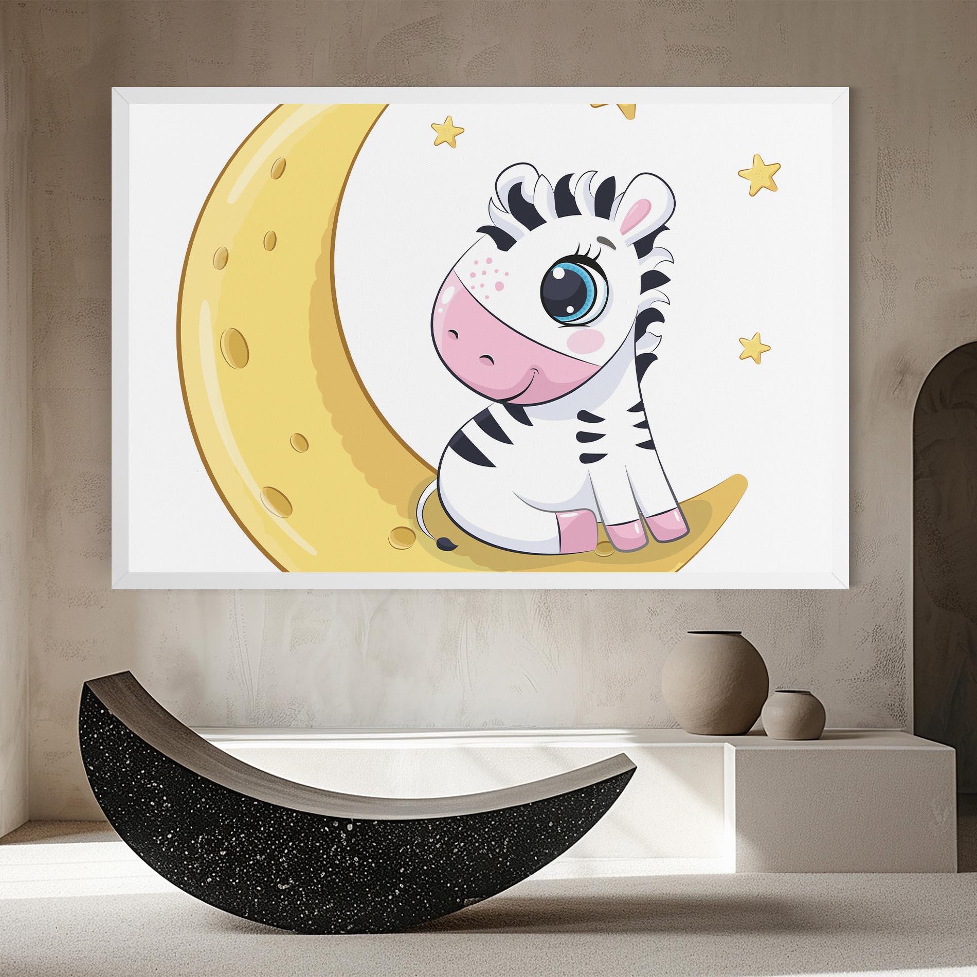 Картина на платно Cute Zebra Moon mockup 8