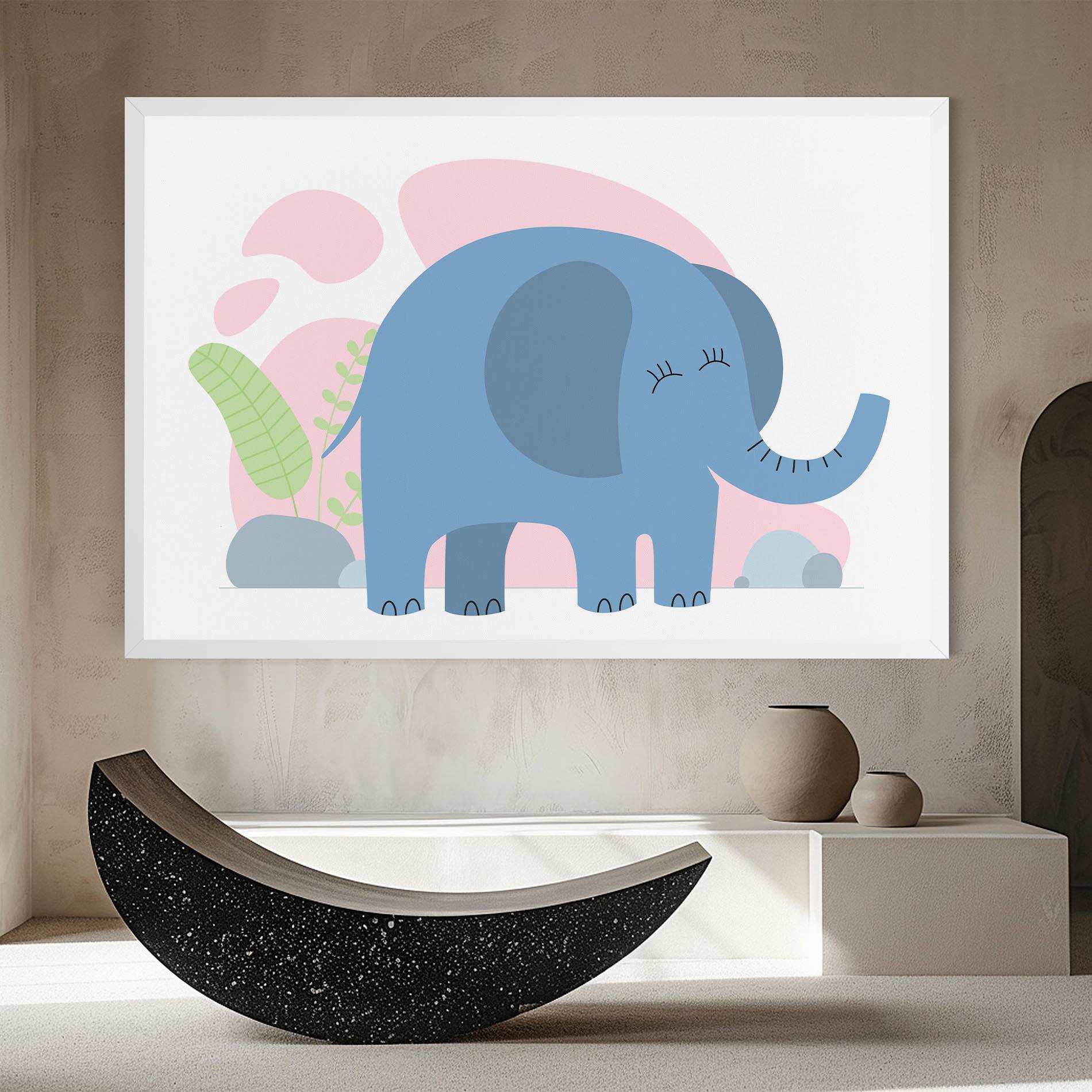 Картина на платно Leaf Cute Elephant mockup 8