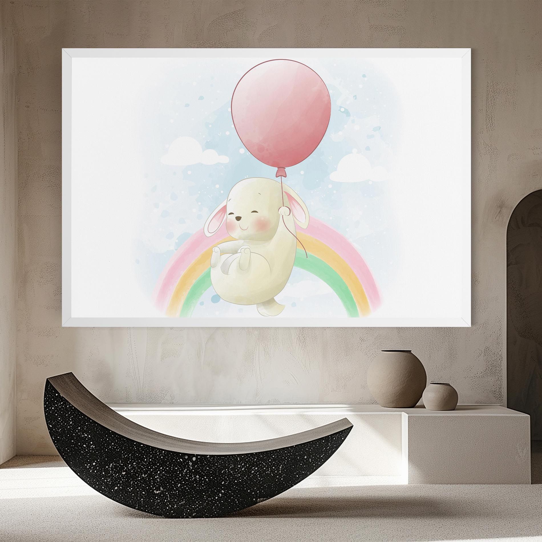 Rainbow Bunny Art mockup 8
