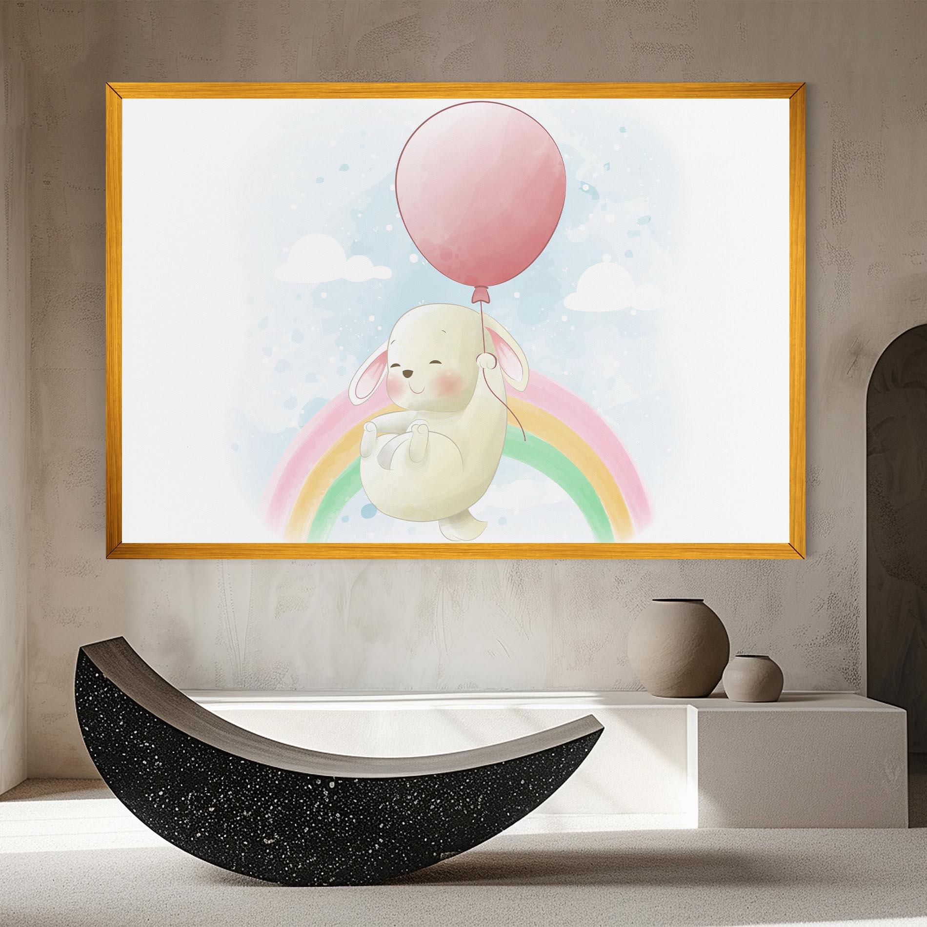 Картина на платно Rainbow Bunny Art mockup 8