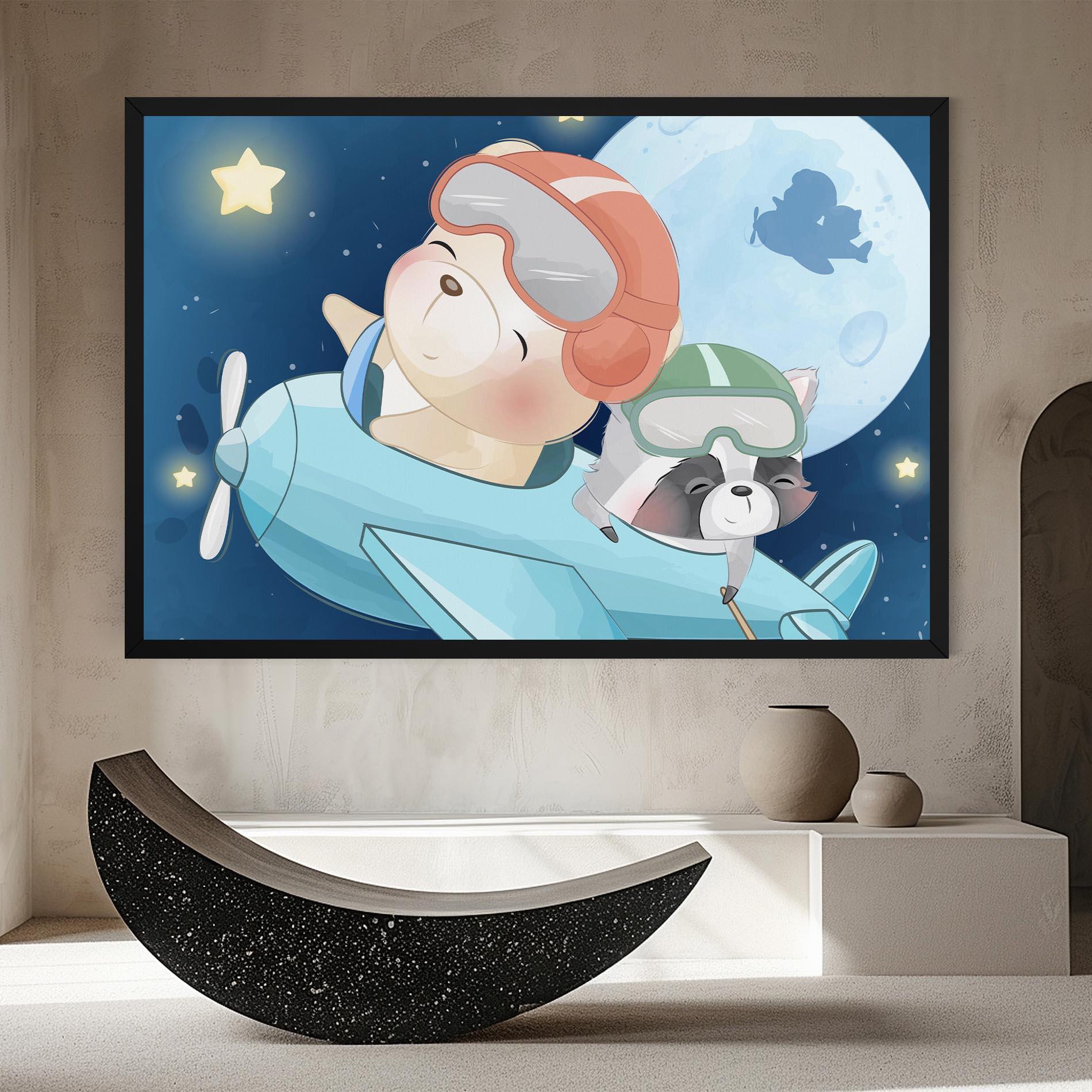 Картина на платно Bear Flying Star mockup 8