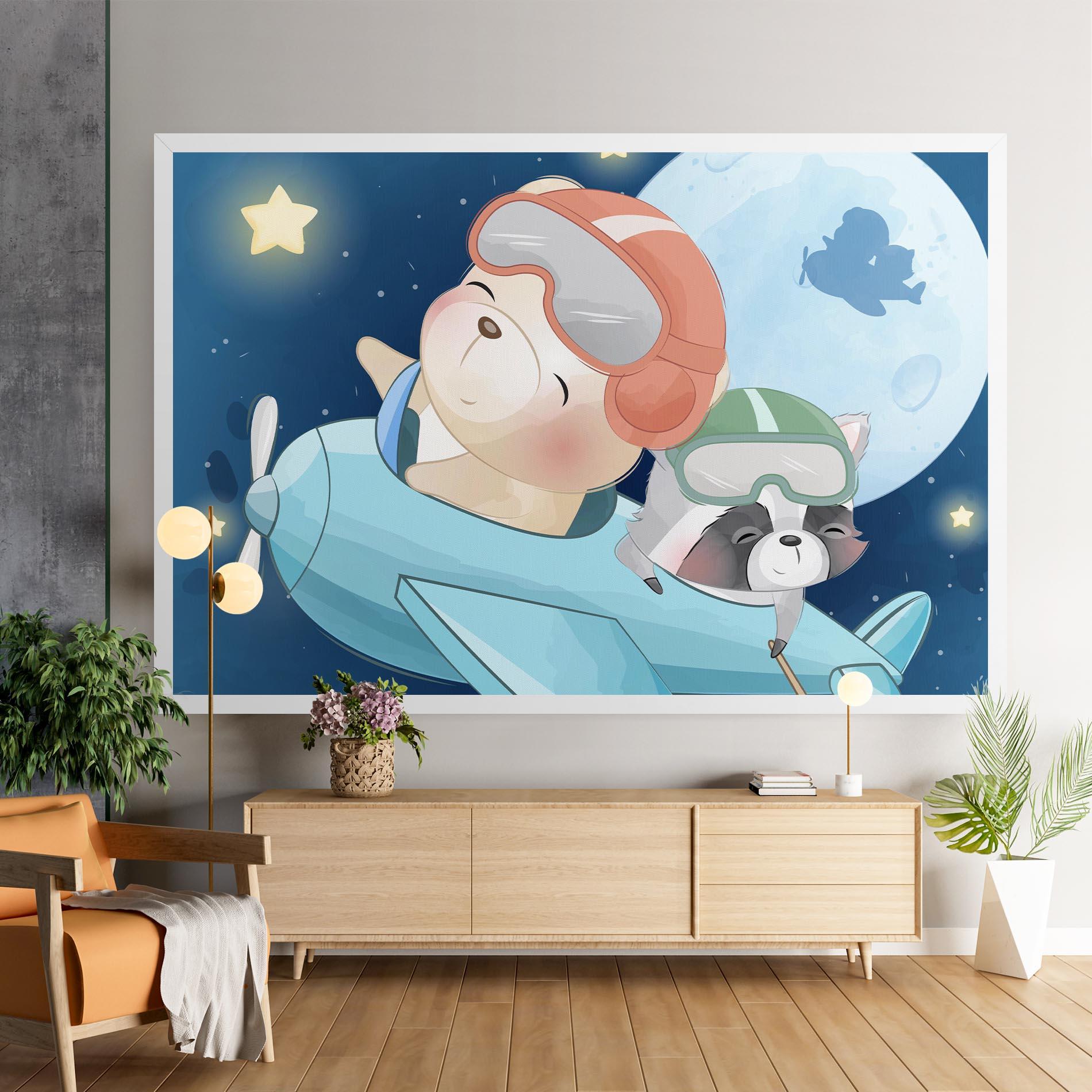 Картина на платно Bear Flying Star mockup 9