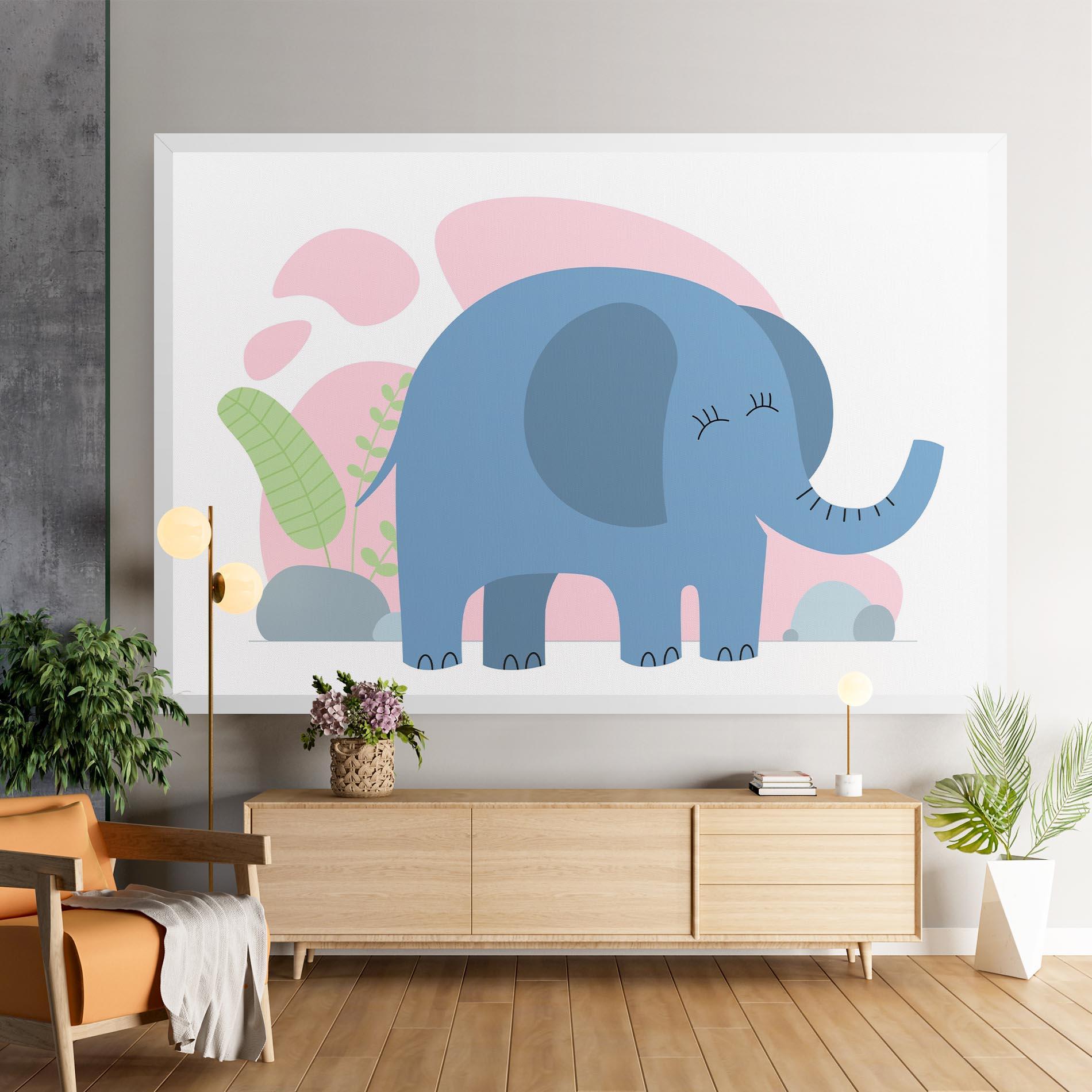 Картина на платно Leaf Cute Elephant mockup 9