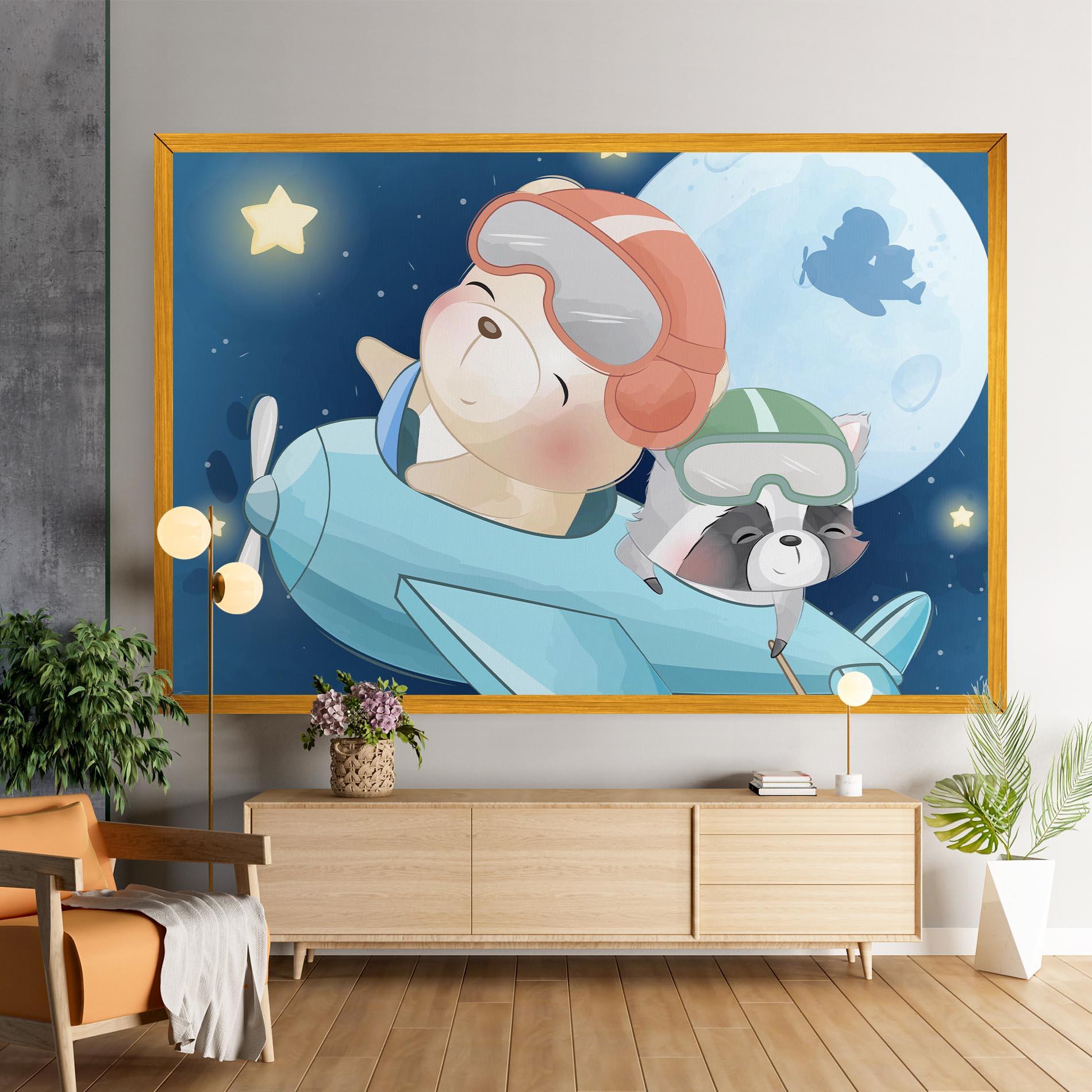 Картина на платно Bear Flying Star mockup 9