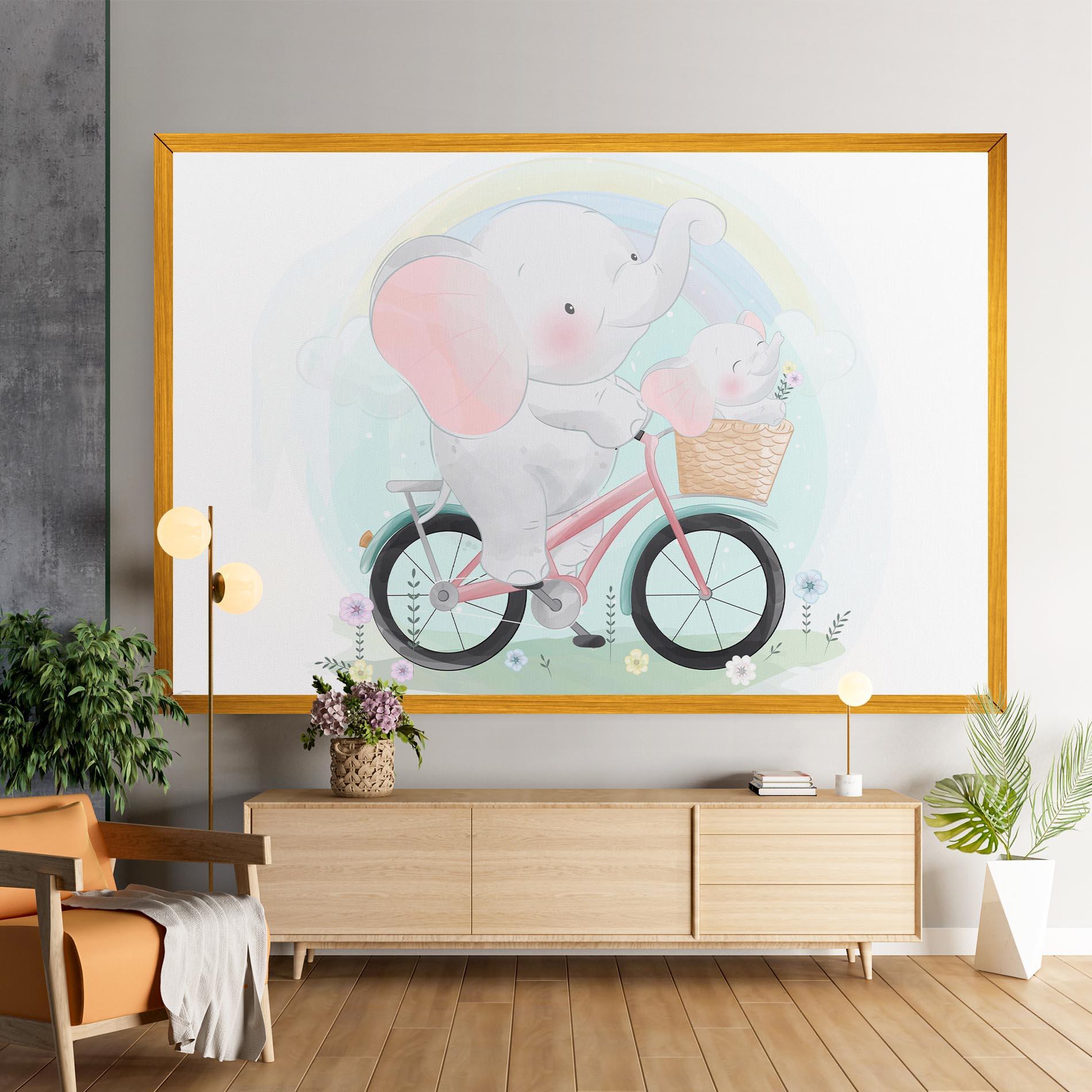 Картина на платно Elephant Bike mockup 9