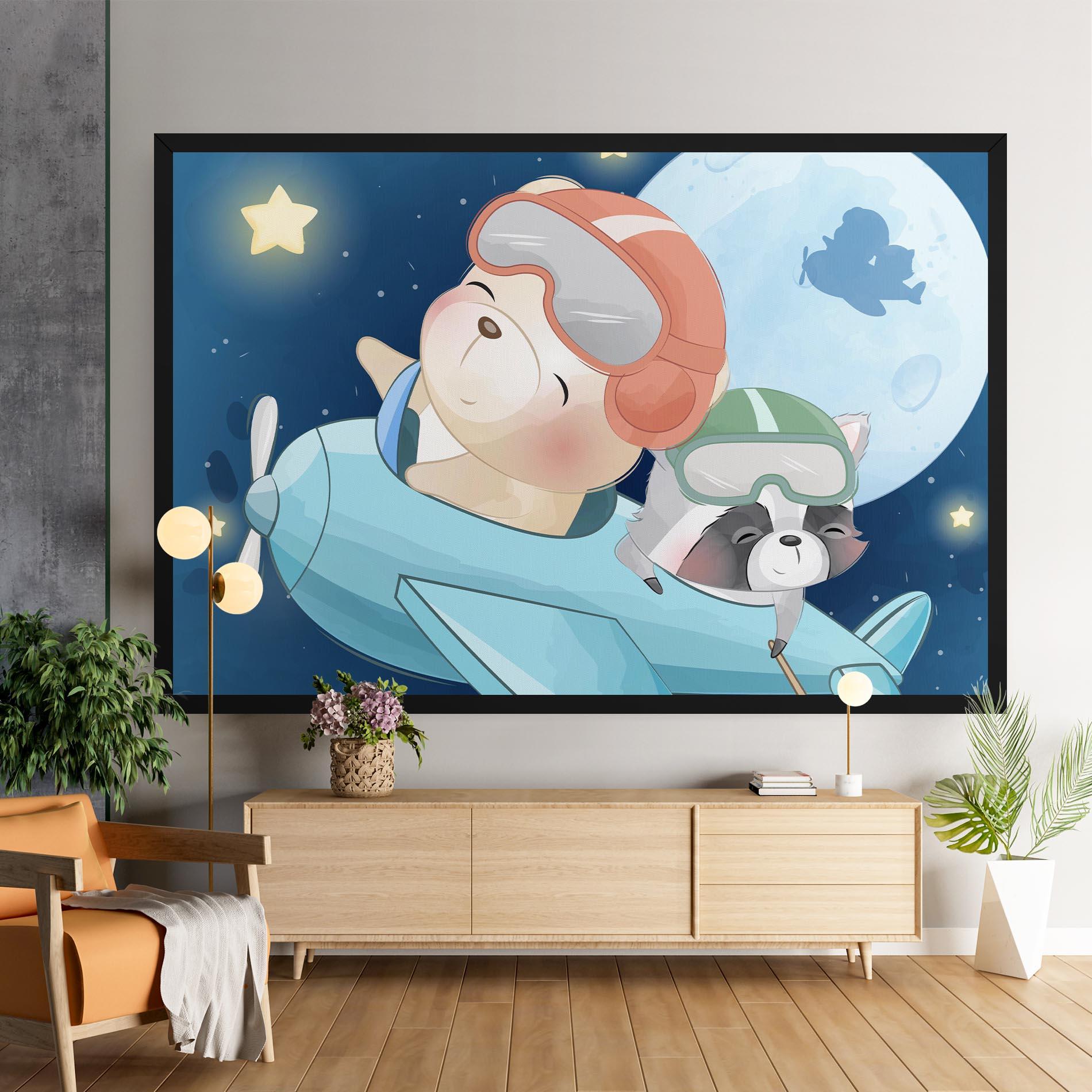 Картина на платно Bear Flying Star mockup 9