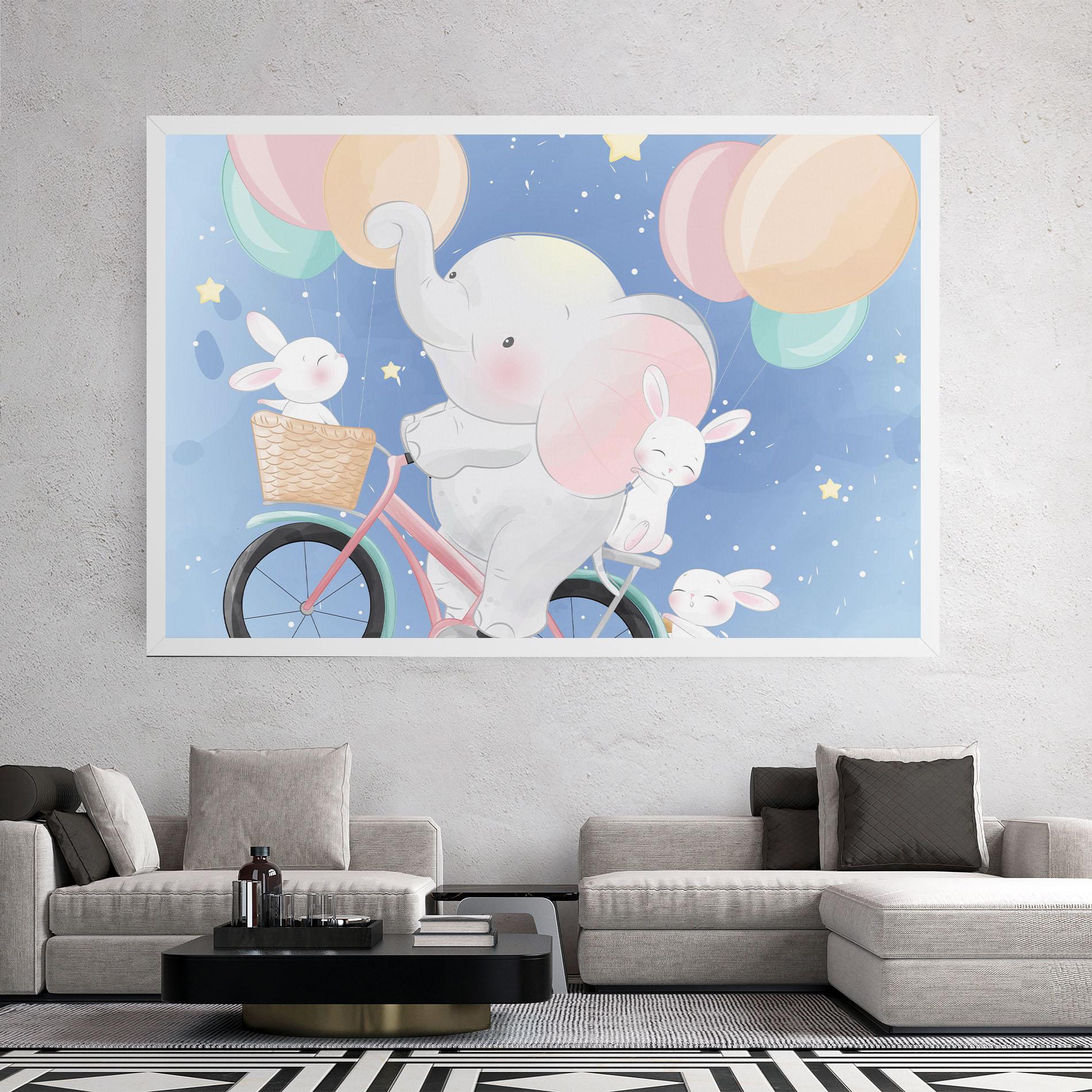 Картина на платно Bike Elephant mockup 2