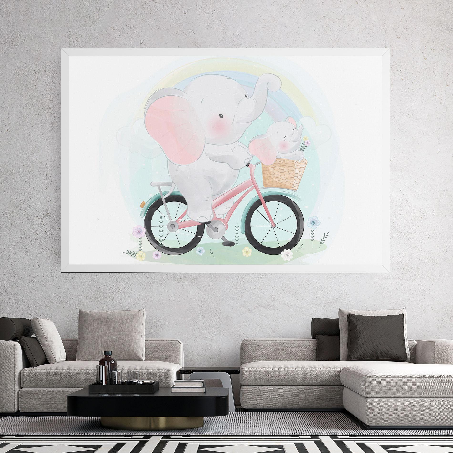 Картина на платно Elephant Bike mockup 2
