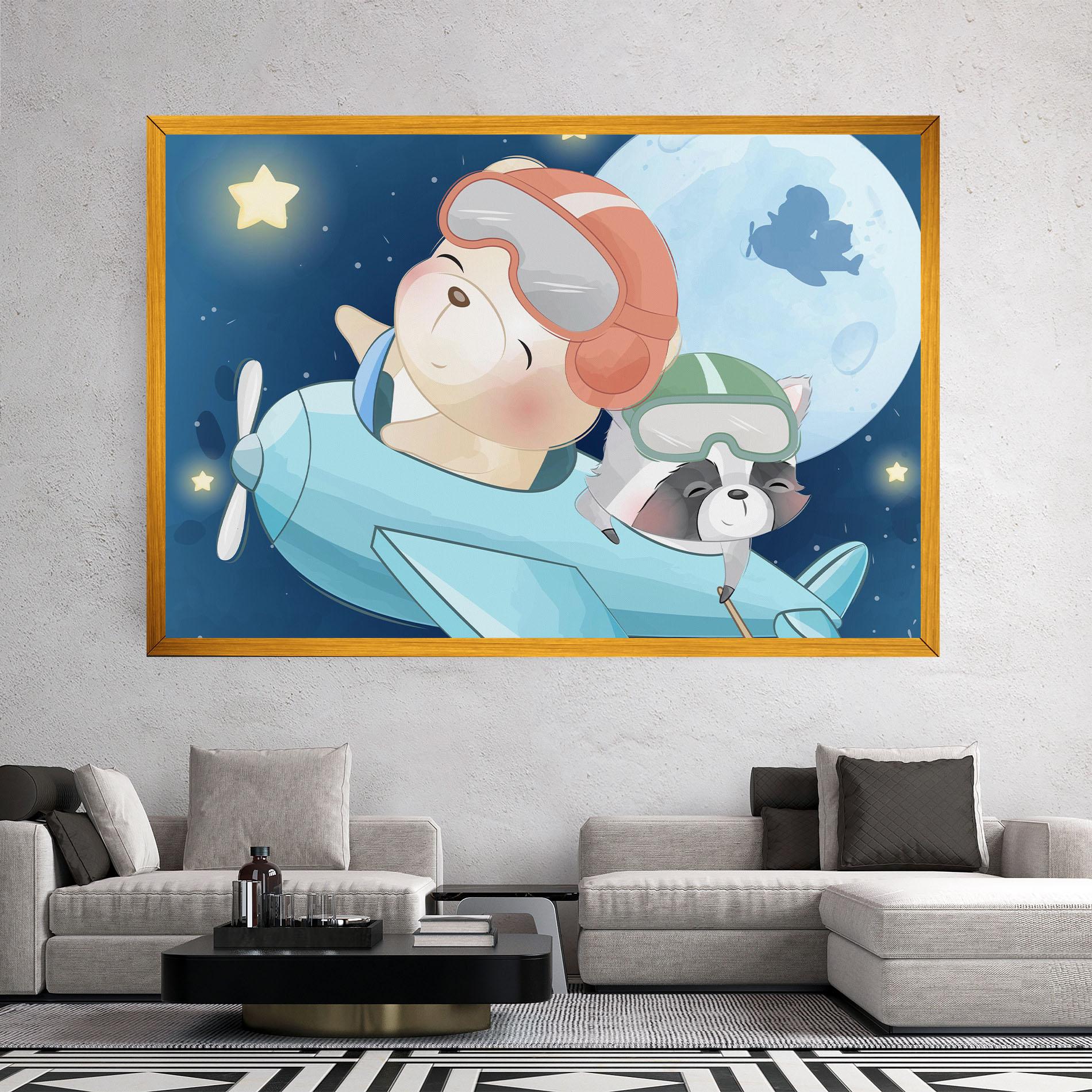 Картина на платно Bear Flying Star mockup 2