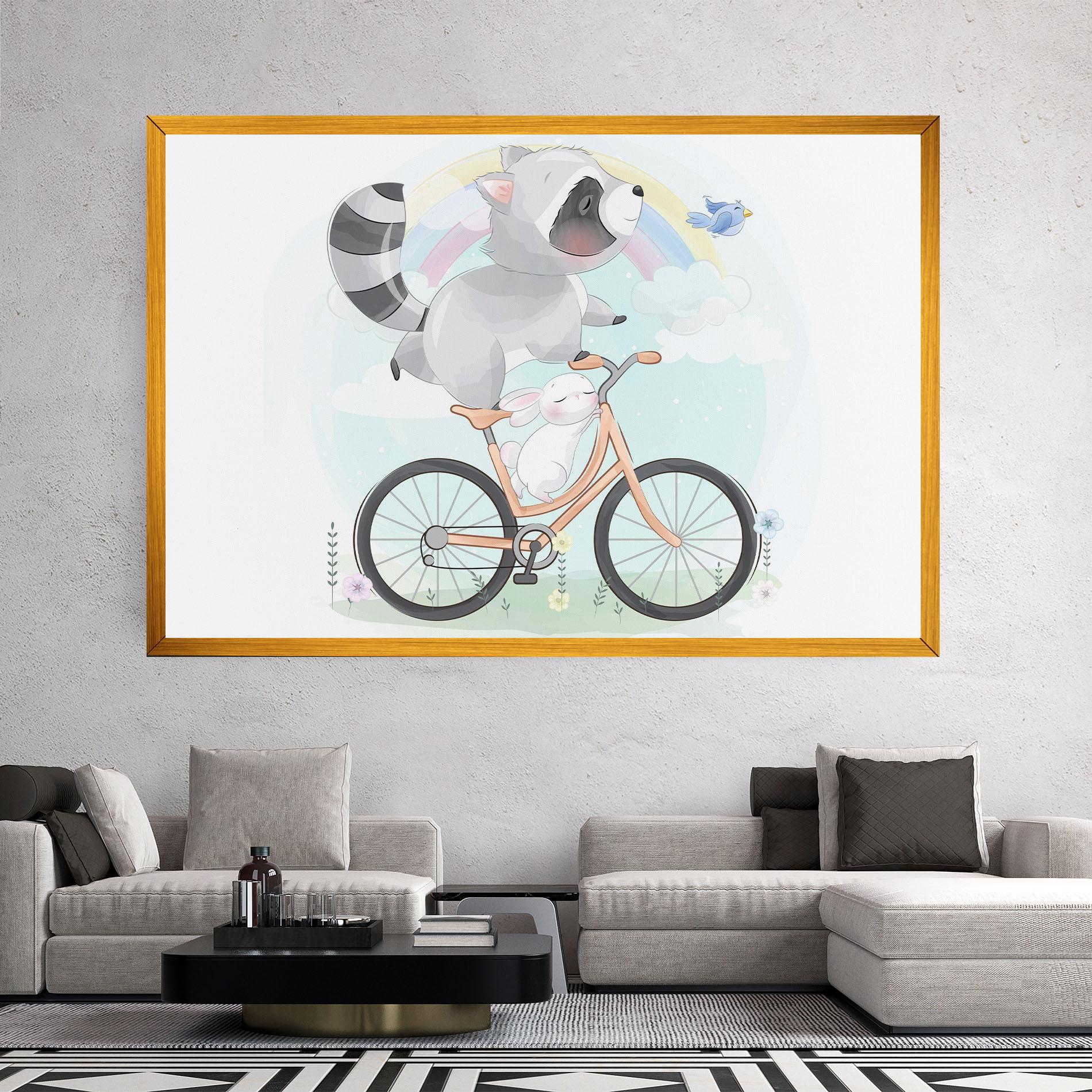 Картина на платно Bike Ride Animal mockup 2