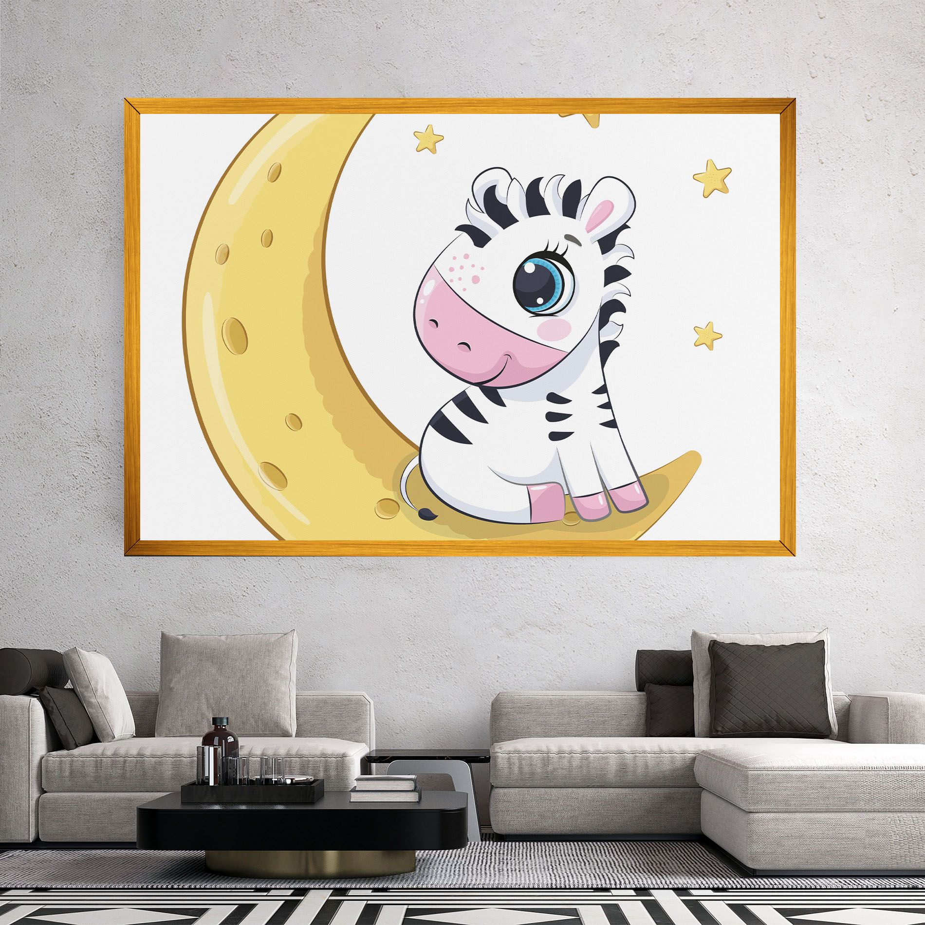 Cute Zebra Moon mockup 2
