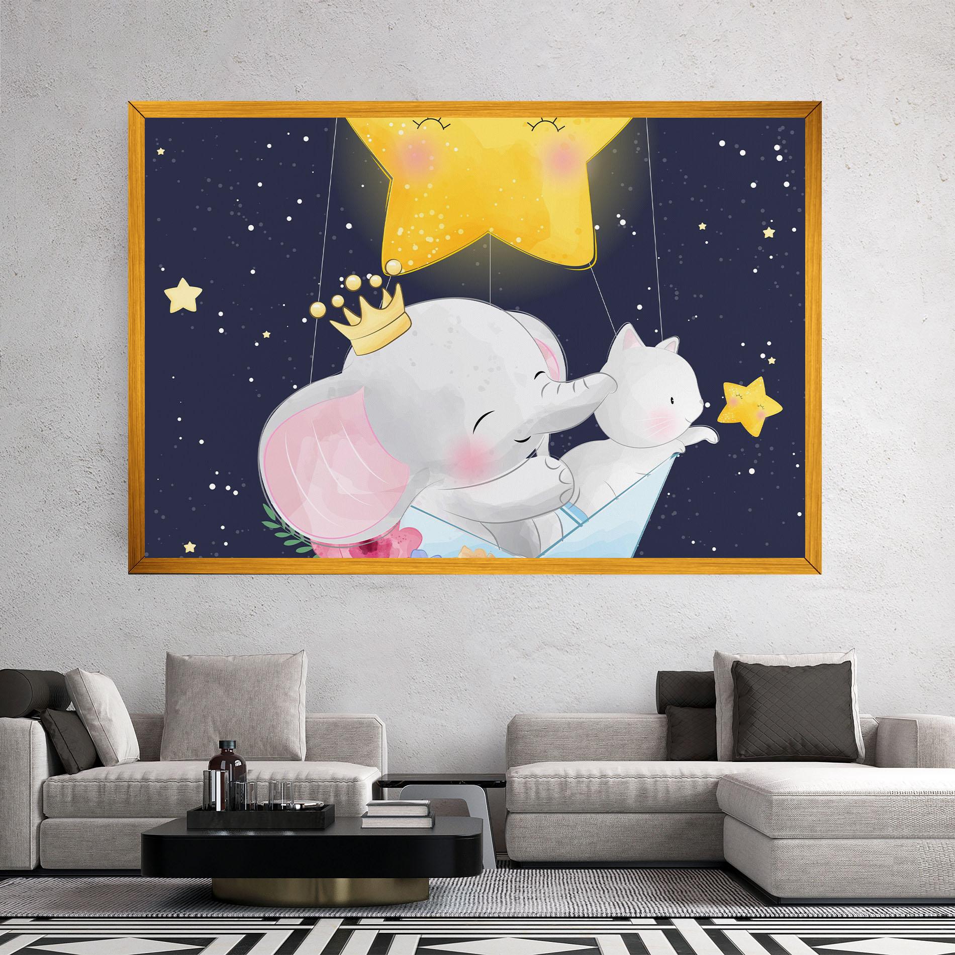 Картина на платно Elephant Cat mockup 2