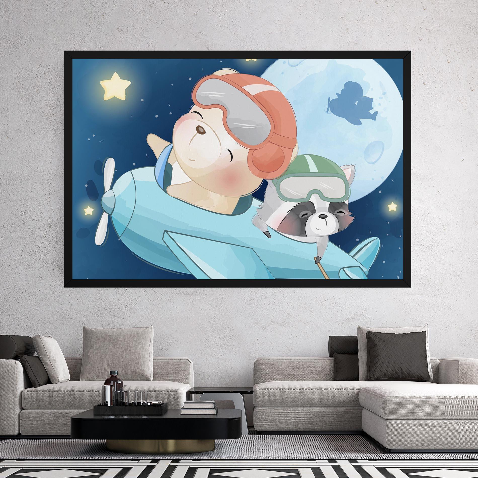 Картина на платно Bear Flying Star mockup 2