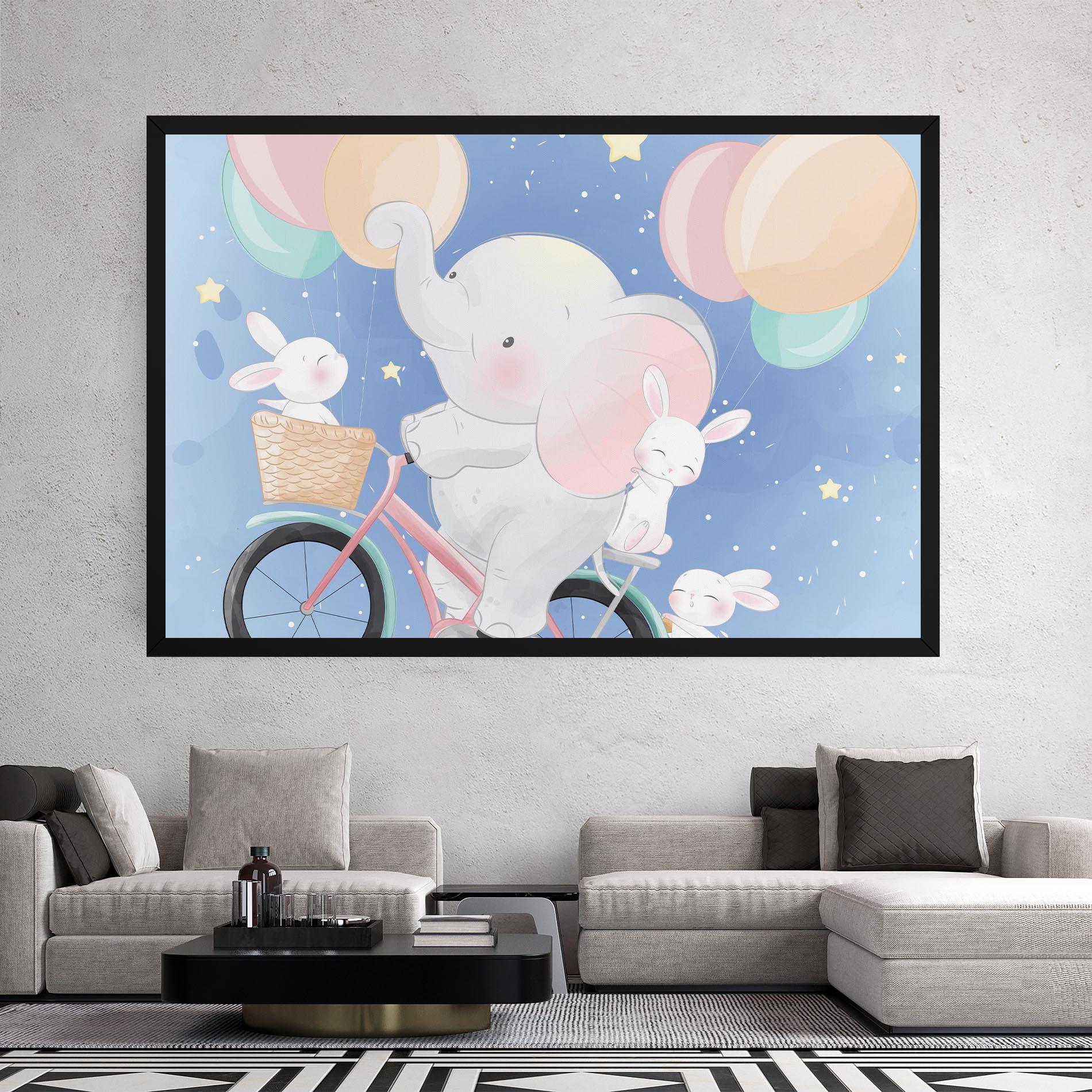 Картина на платно Bike Elephant mockup 2