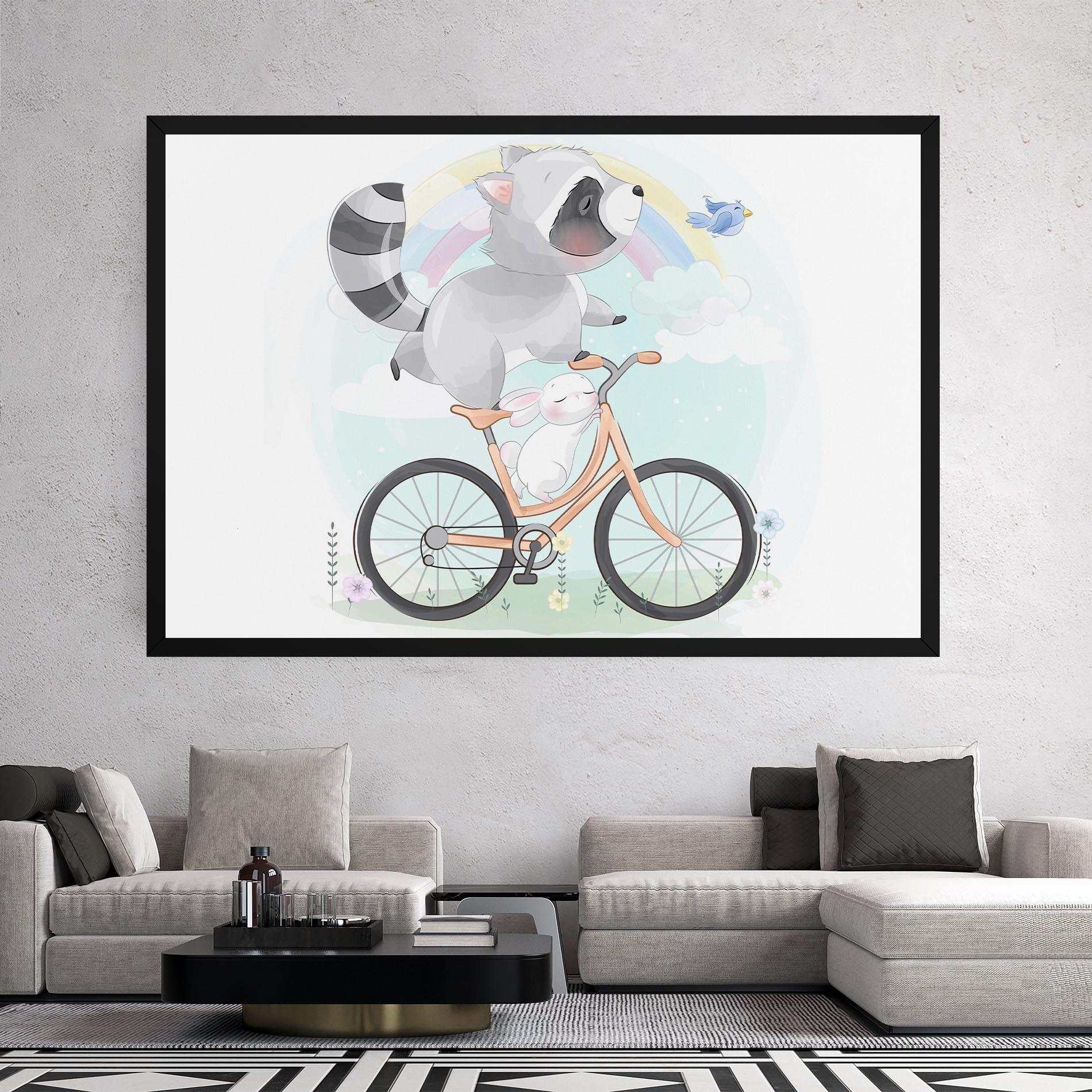 Картина на платно Bike Ride Animal mockup 2