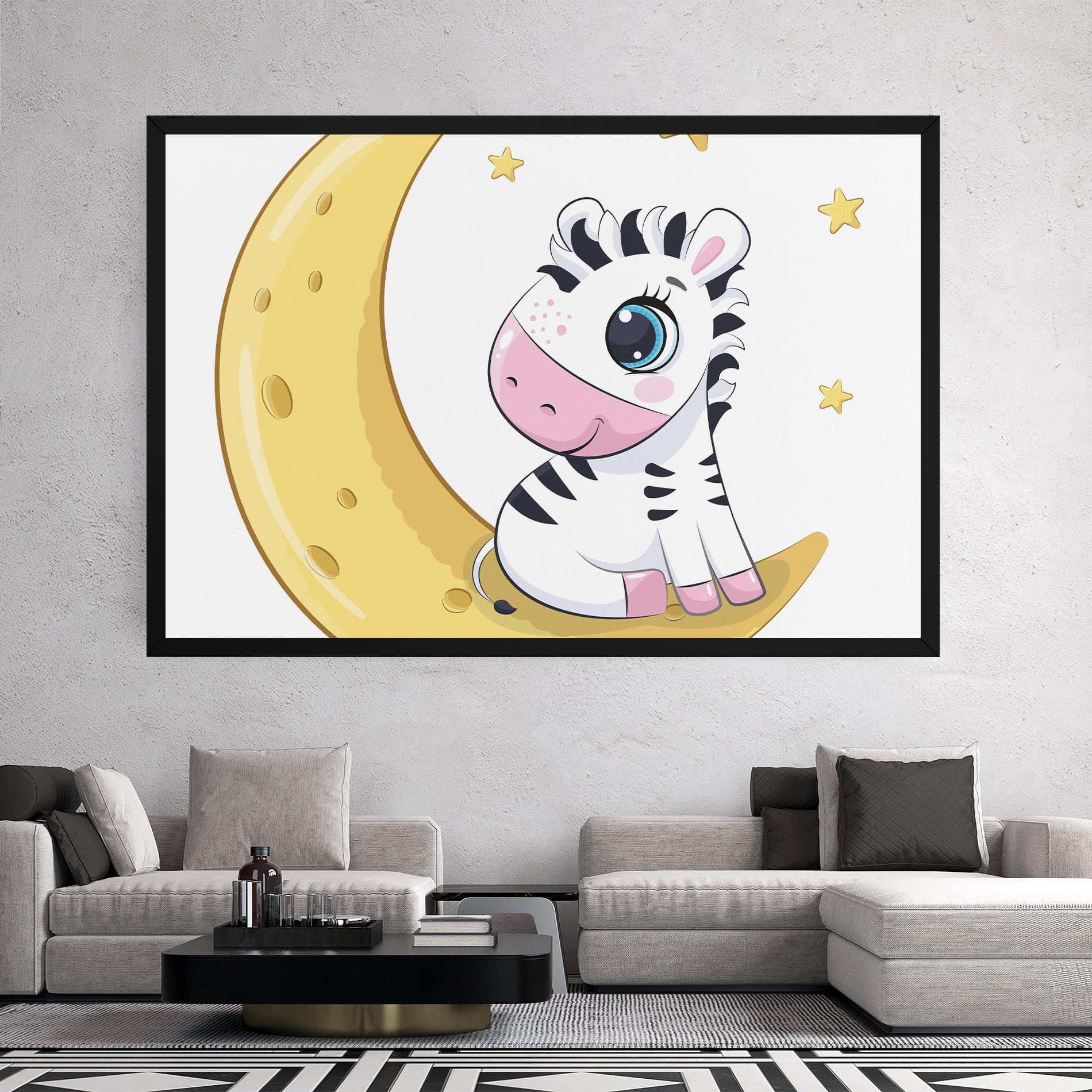 Cute Zebra Moon mockup 2