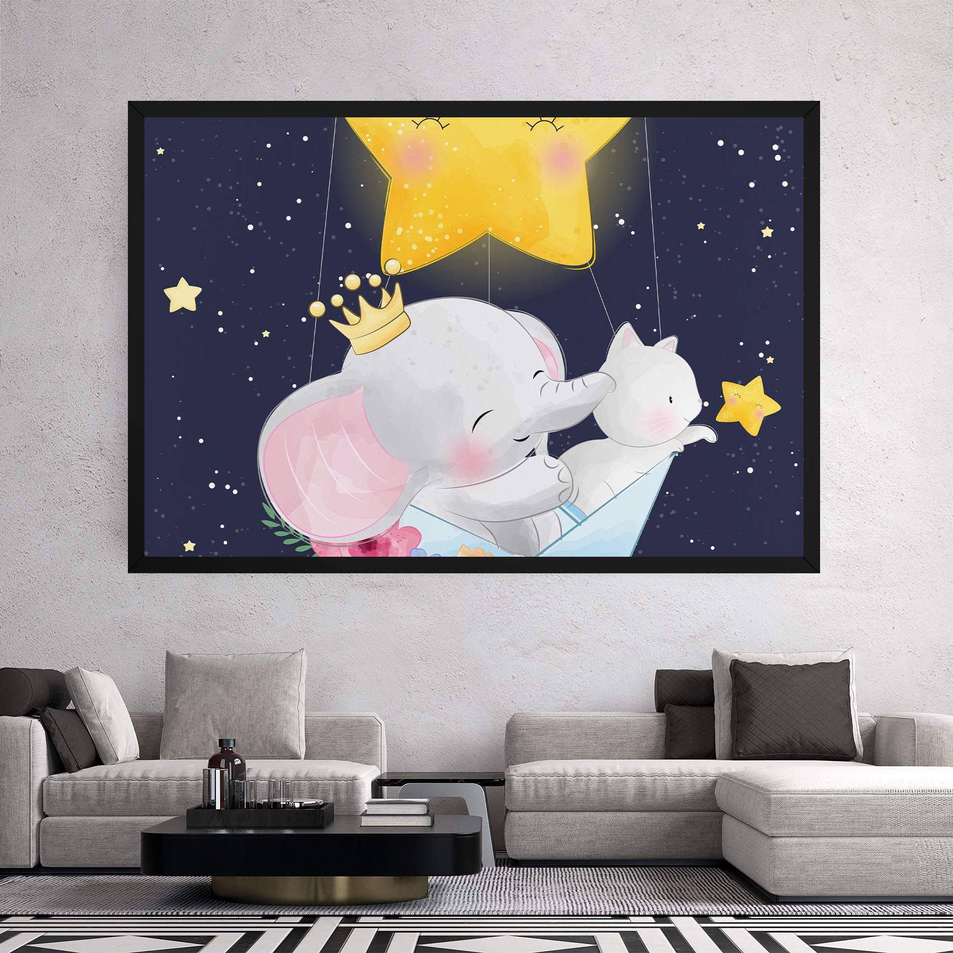 Картина на платно Elephant Cat mockup 2