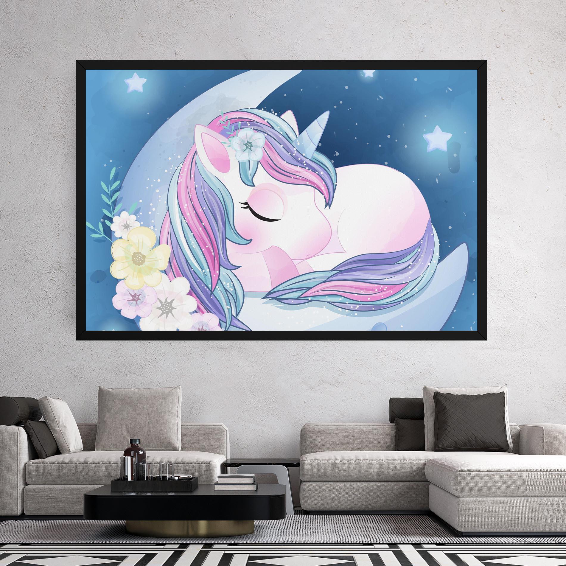 Картина на платно Moon Unicorn mockup 2