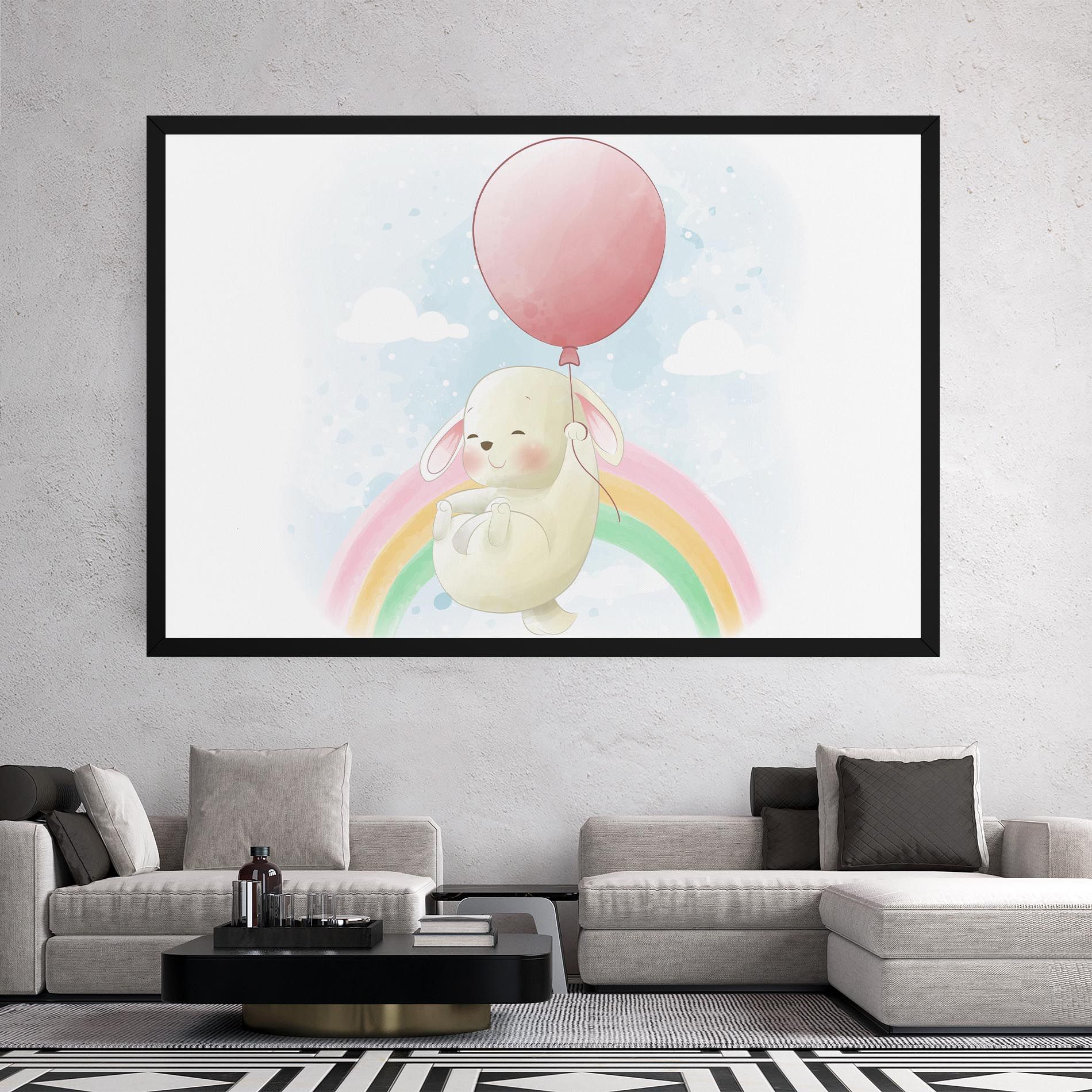 Rainbow Bunny Art mockup 2