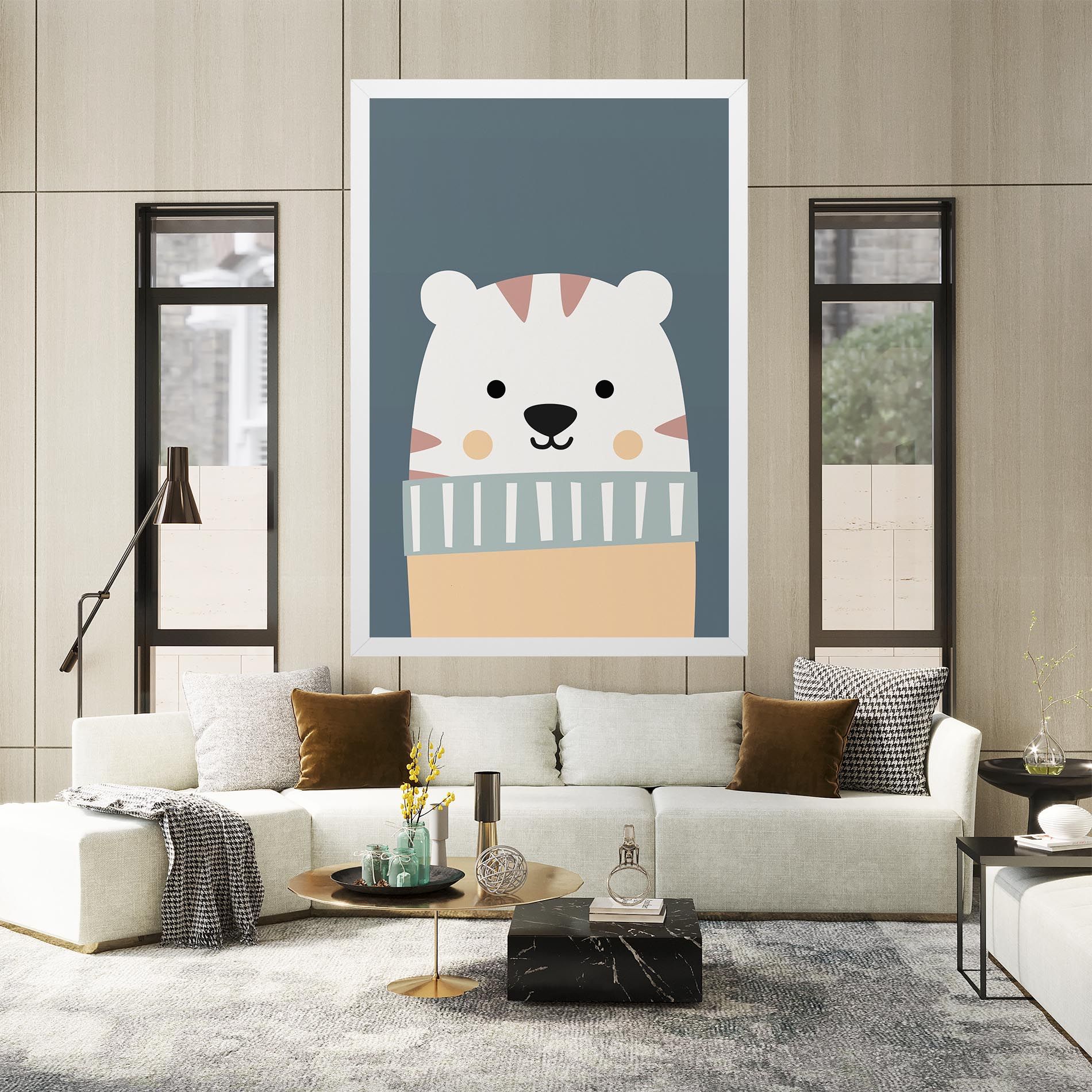 Cute White Tiger mockup 2