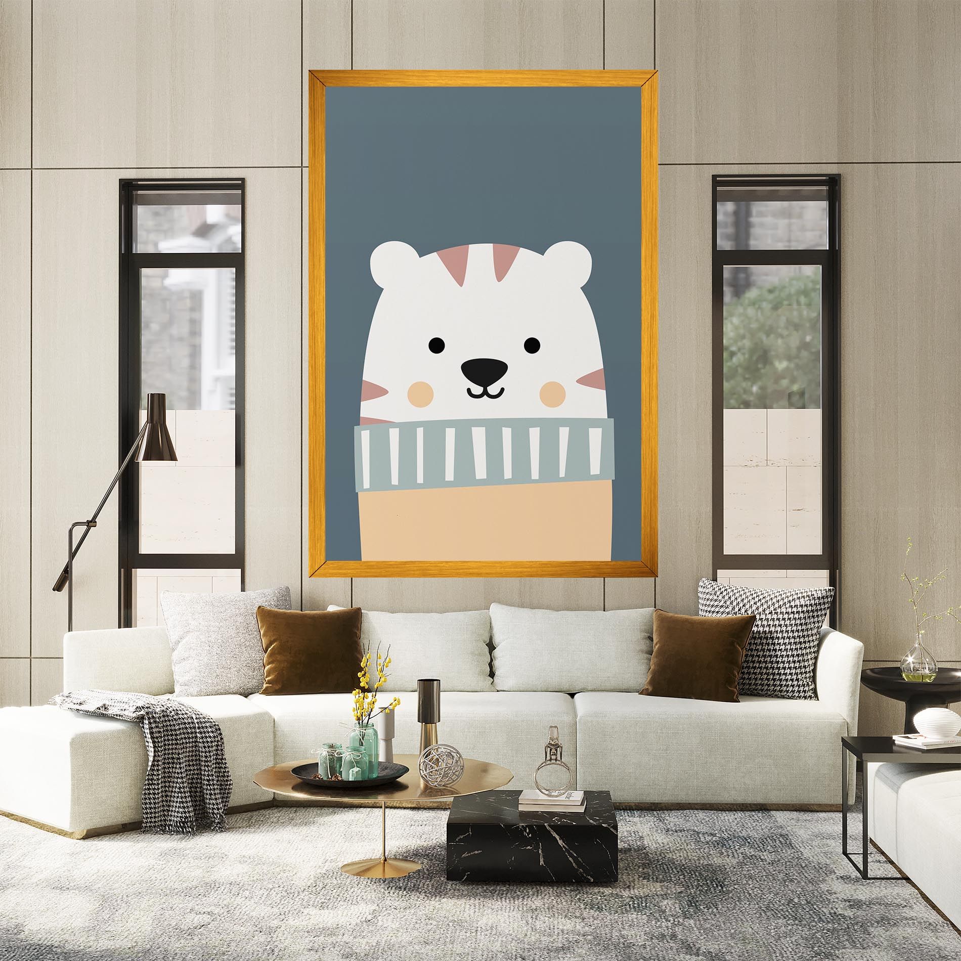 Cute White Tiger mockup 2