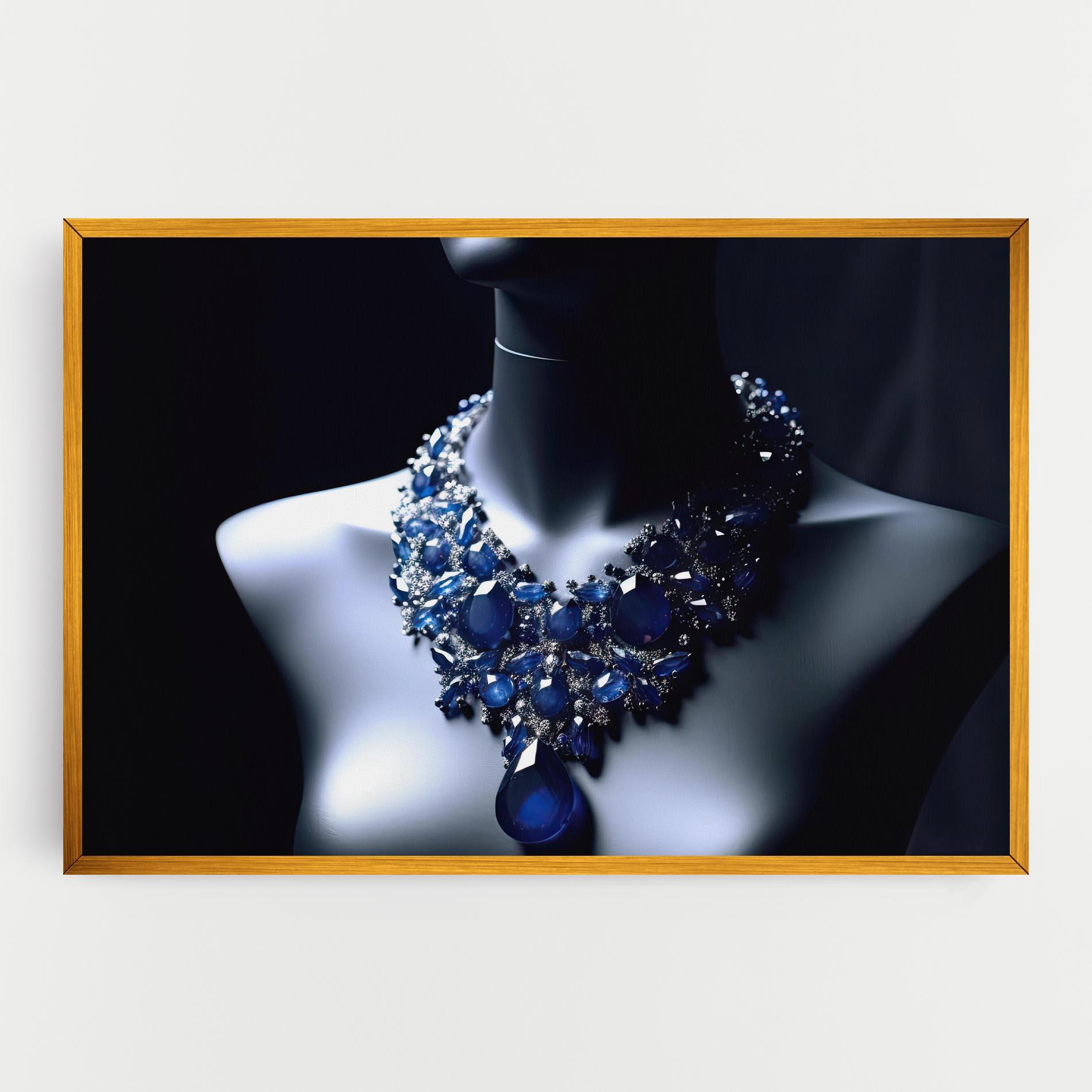 Картина на платно Blue Diamonds Necklace mockup 0