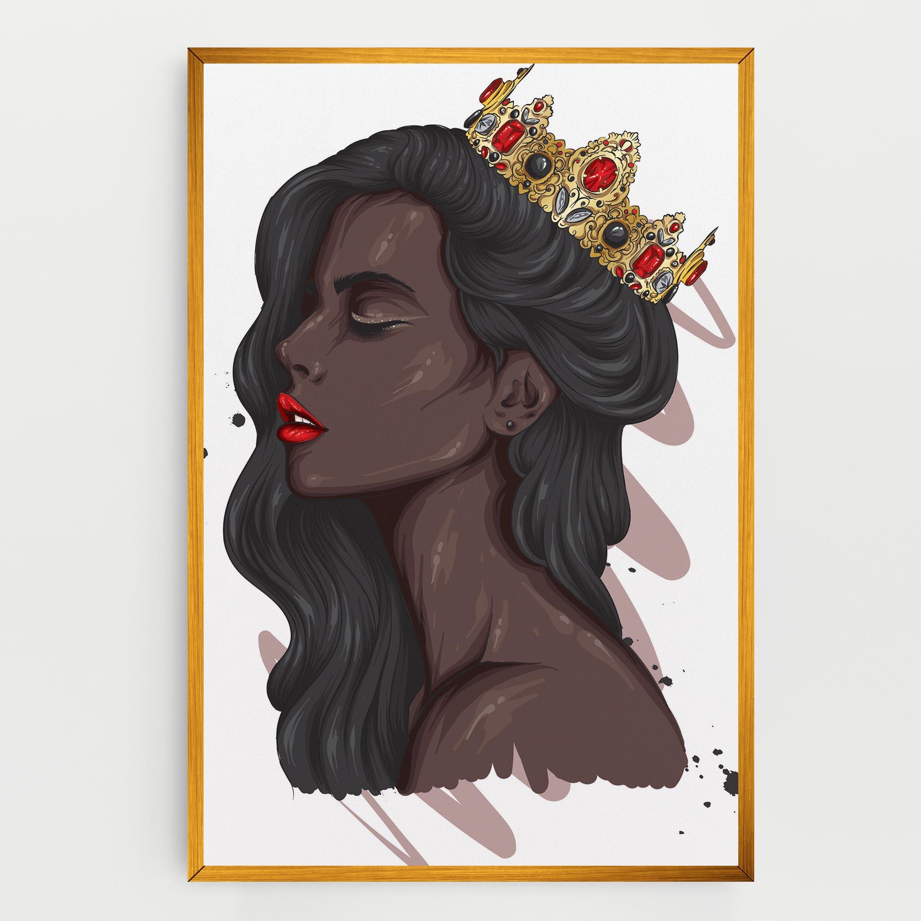 Картина на платно Black Woman With Crown mockup 0