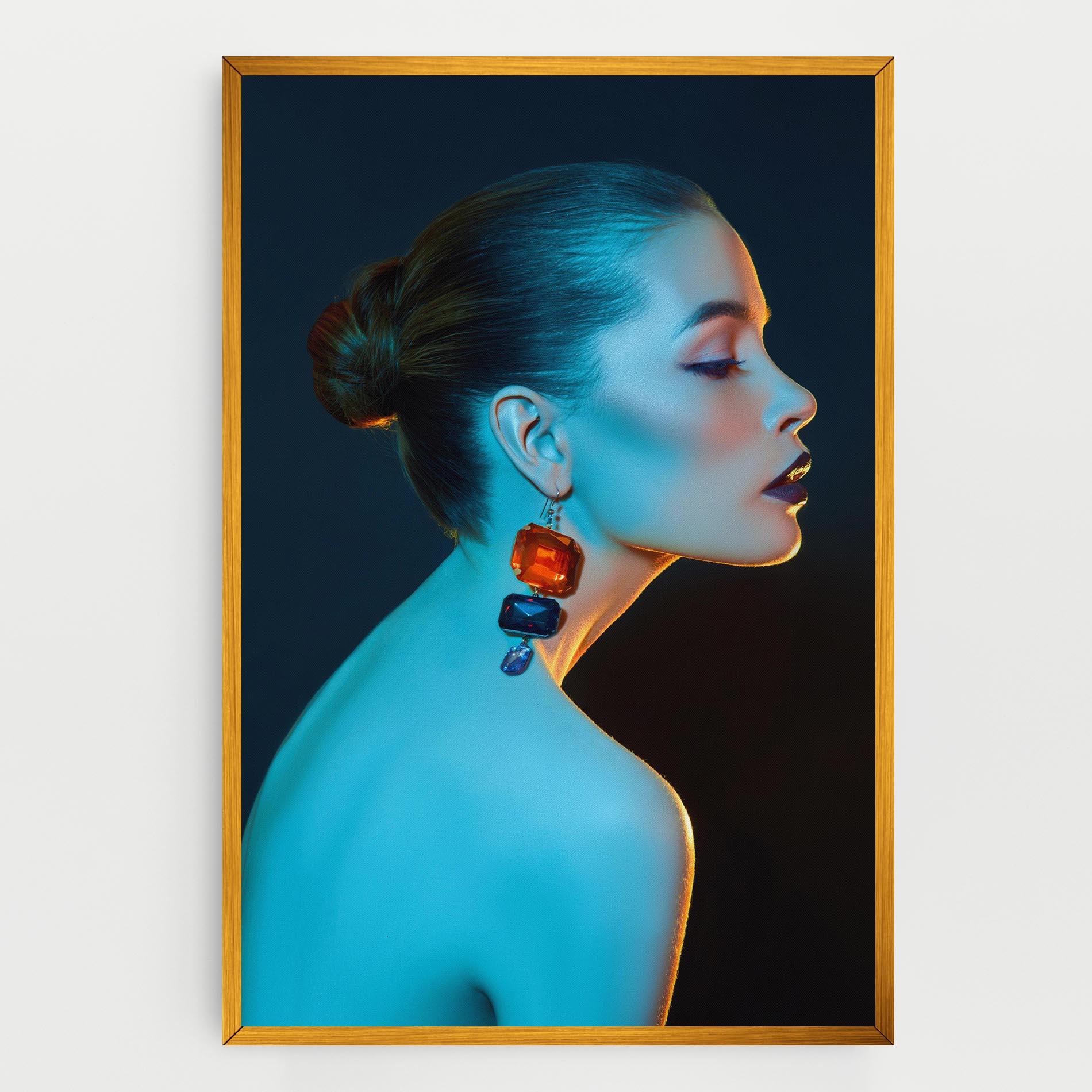 Картина на платно Blue Light Earring mockup 0