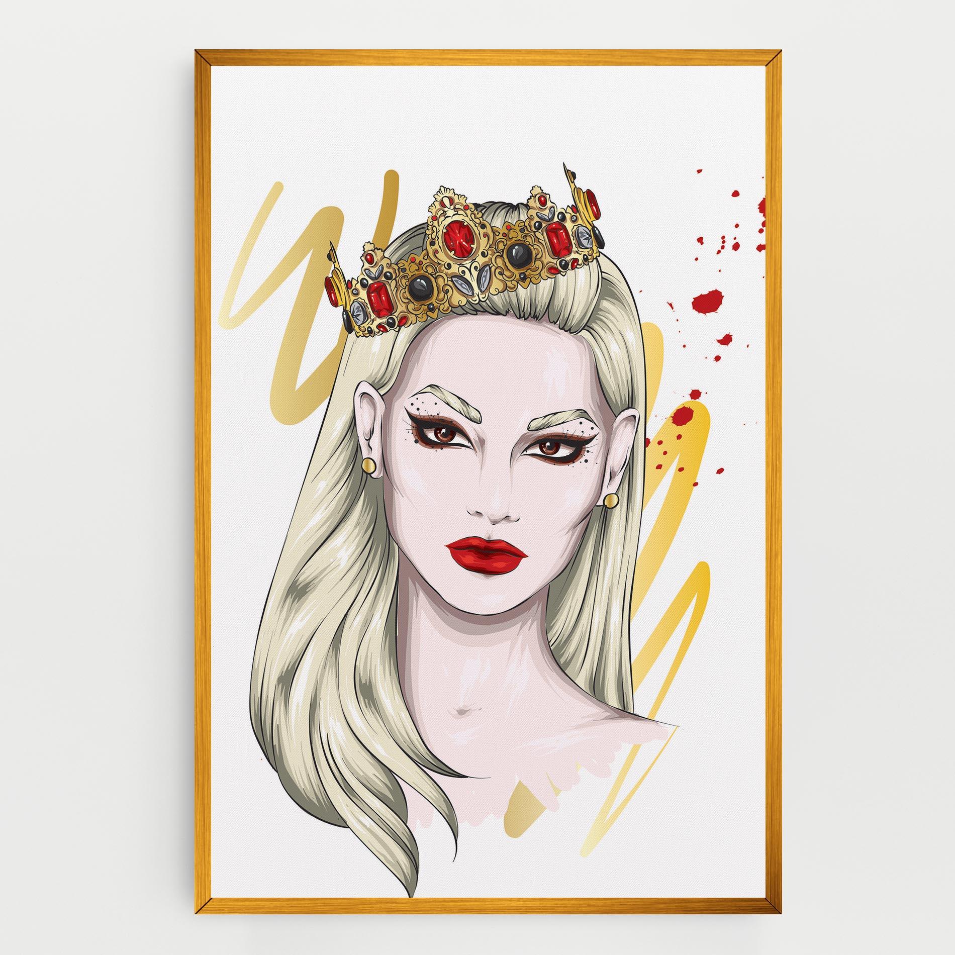 Картина на платно Gold Crown Woman mockup 0