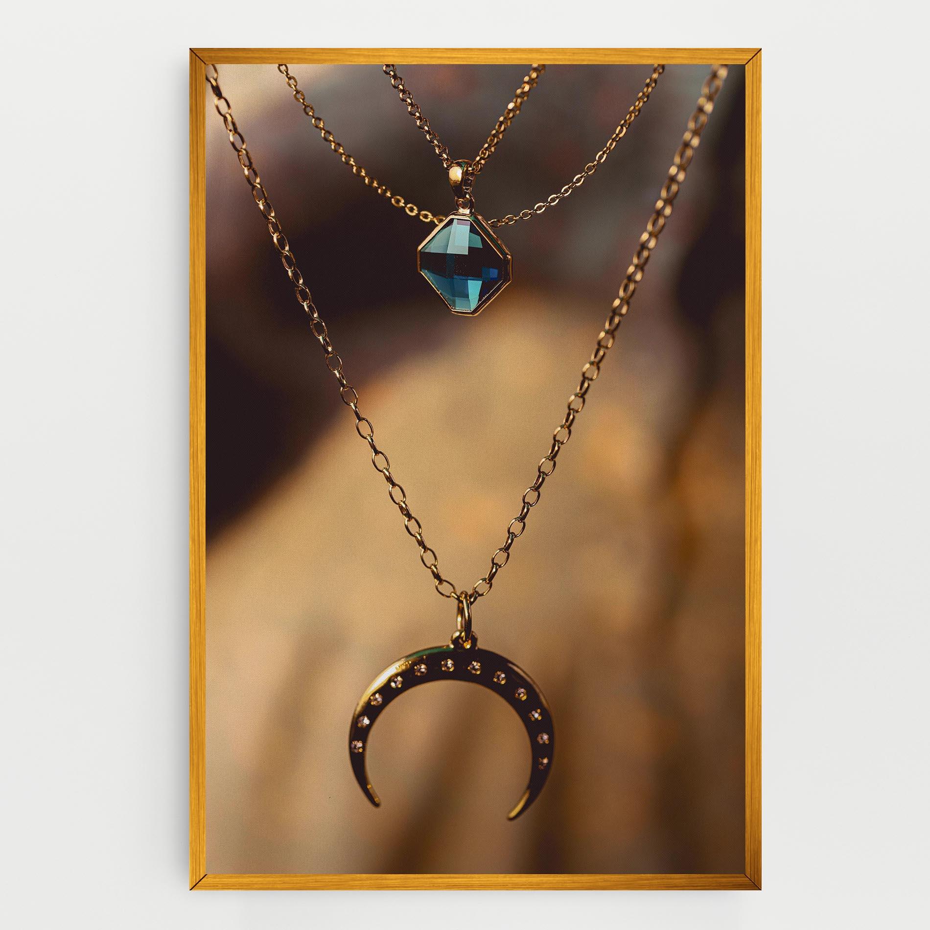 Картина на платно Moon Blue Necklace mockup 0