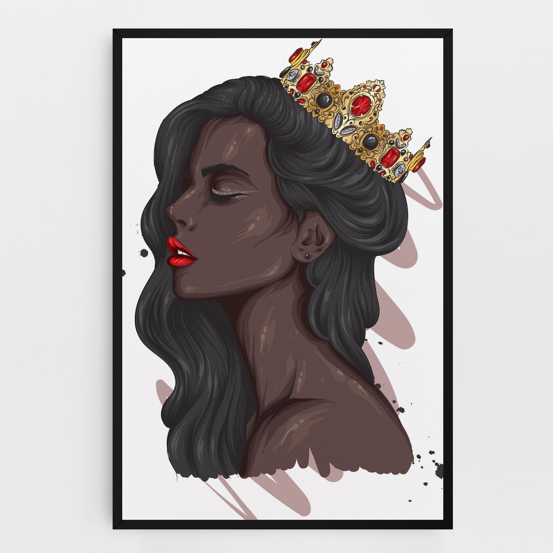 Картина на платно Black Woman With Crown mockup 0
