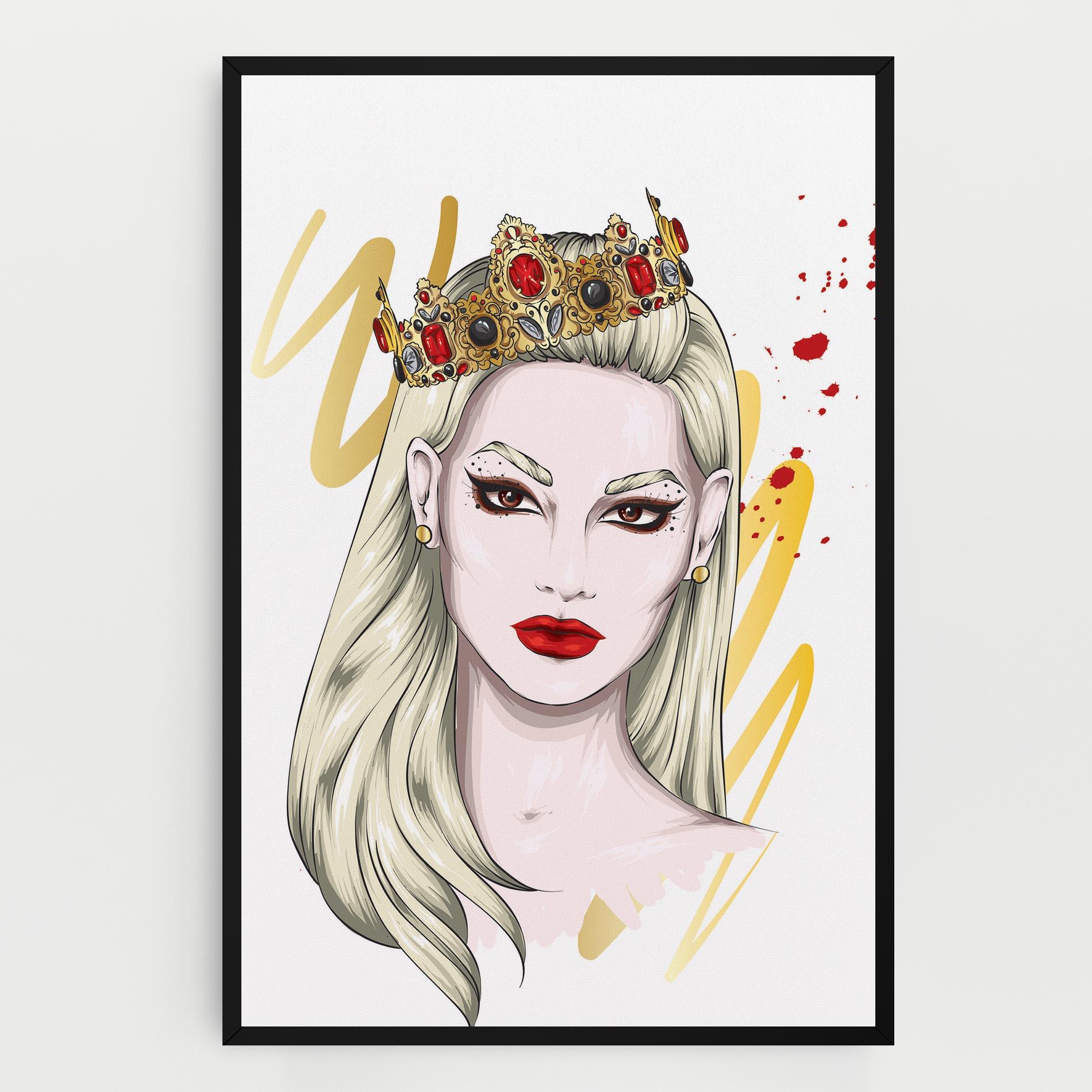 Картина на платно Gold Crown Woman mockup 0