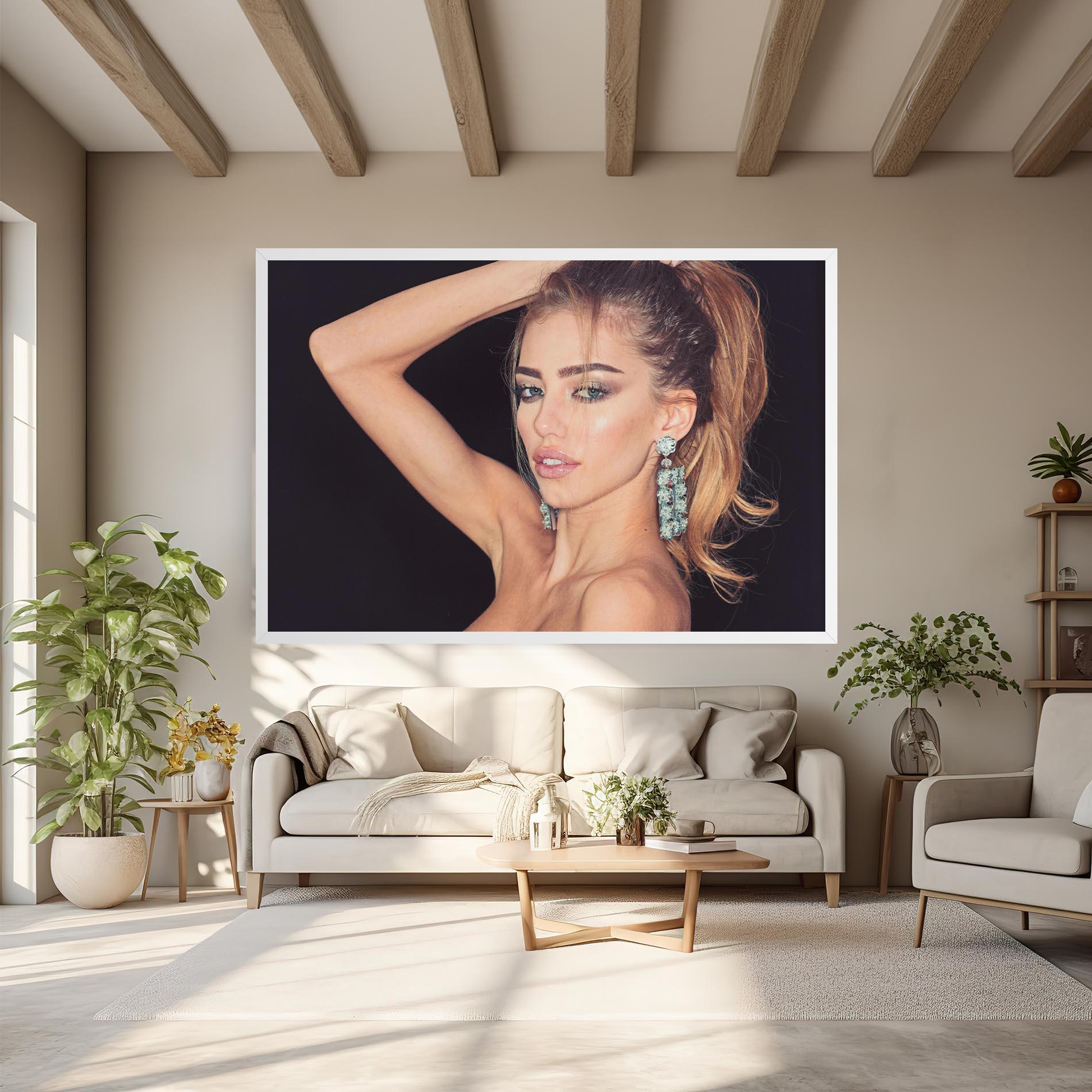 Картина на платно Flower Earrings mockup 6