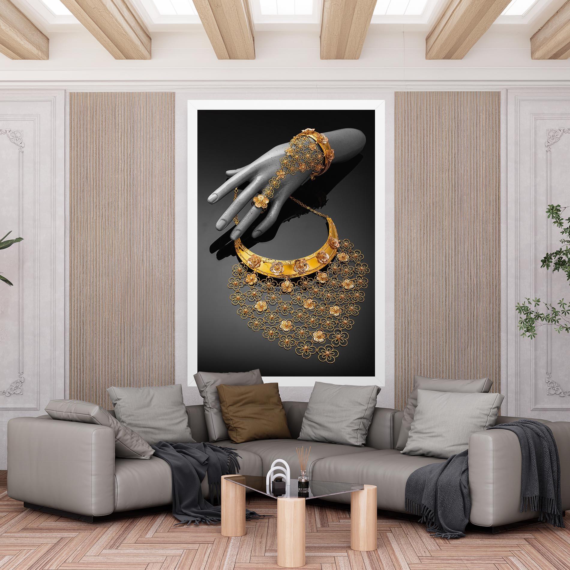 Картина на платно Golden Jewelery Set mockup 6