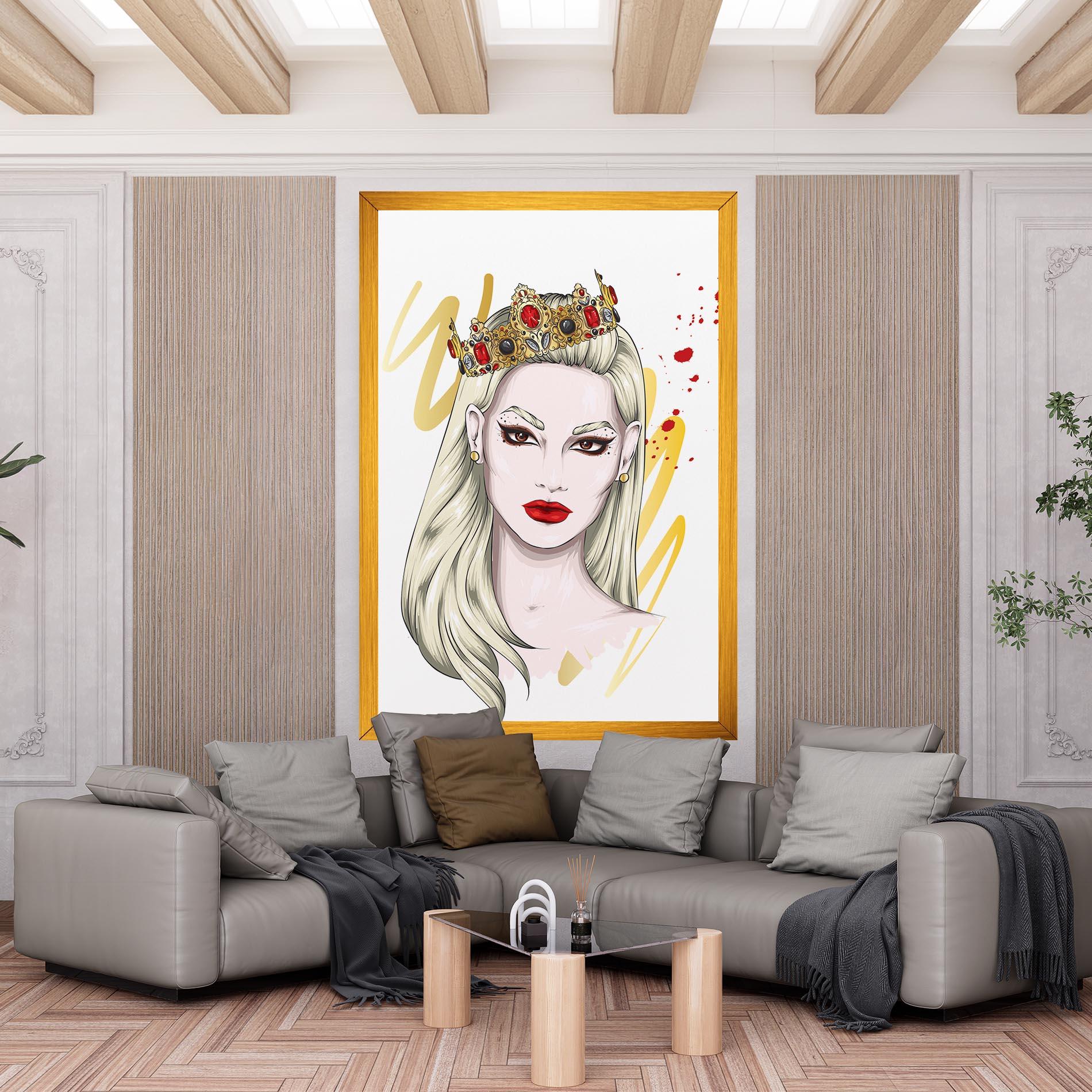 Картина на платно Gold Crown Woman mockup 6