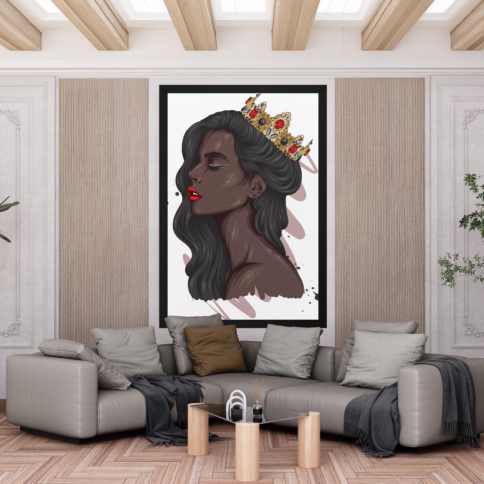 Картина на платно Black Woman With Crown mockup 6
