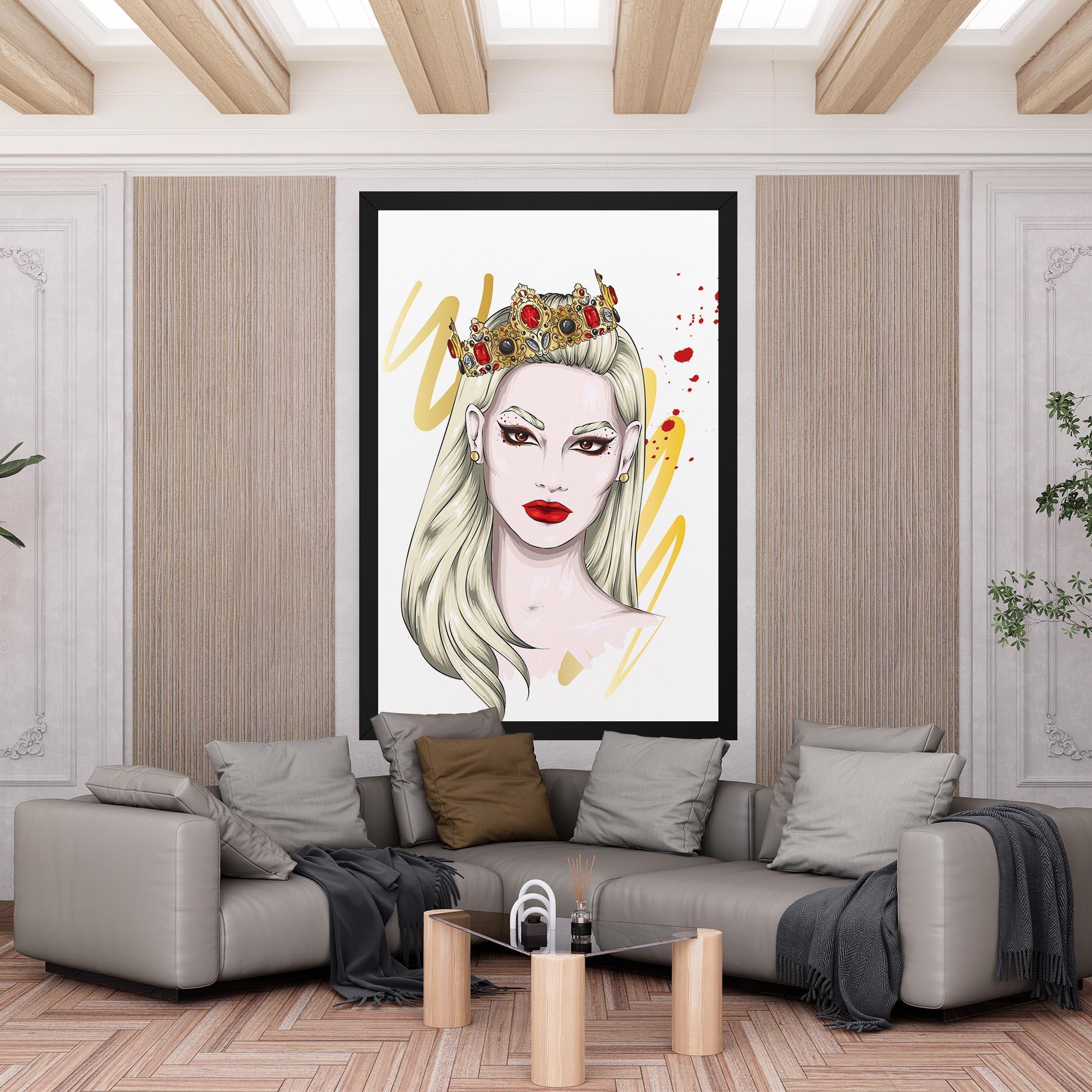 Картина на платно Gold Crown Woman mockup 6