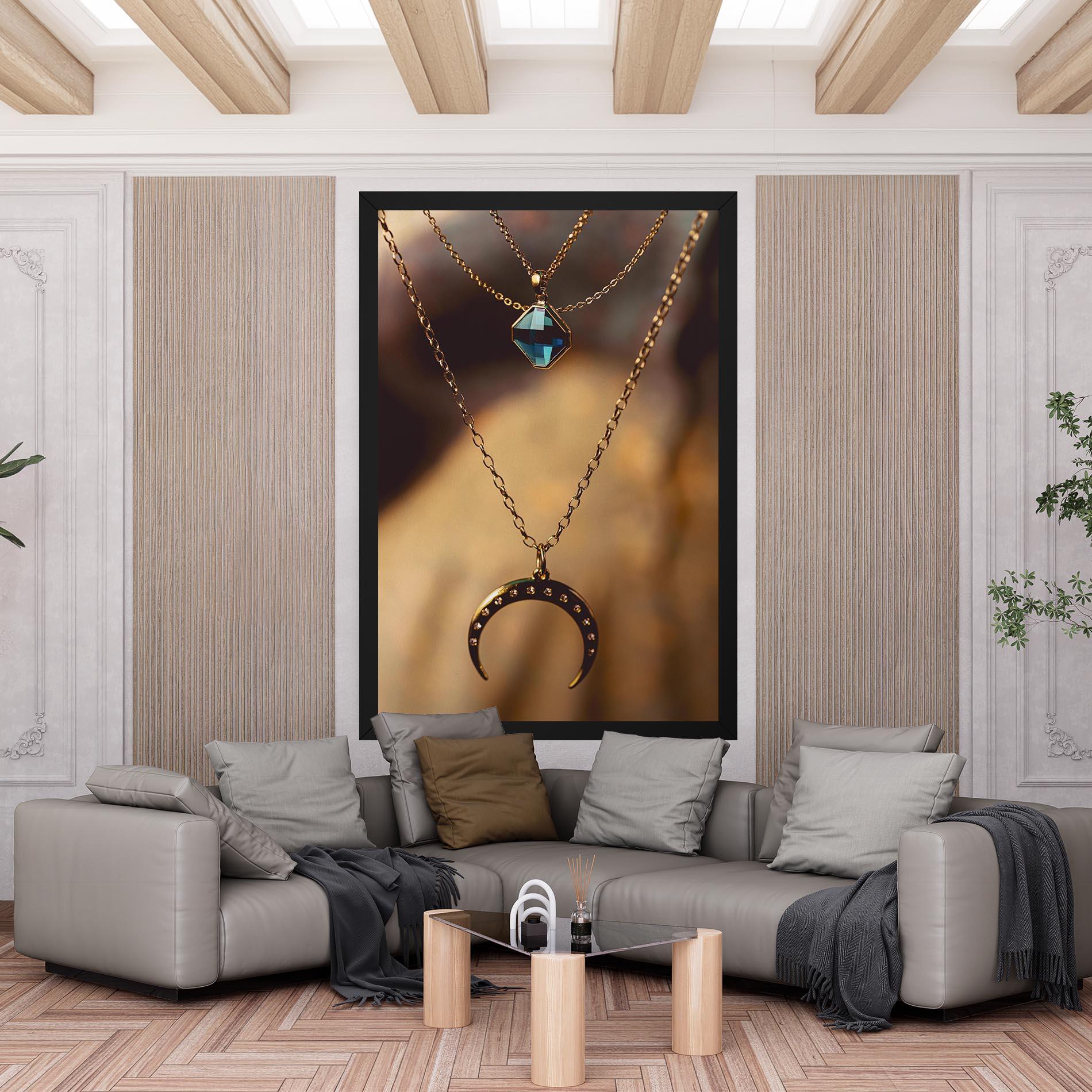 Картина на платно Moon Blue Necklace mockup 6