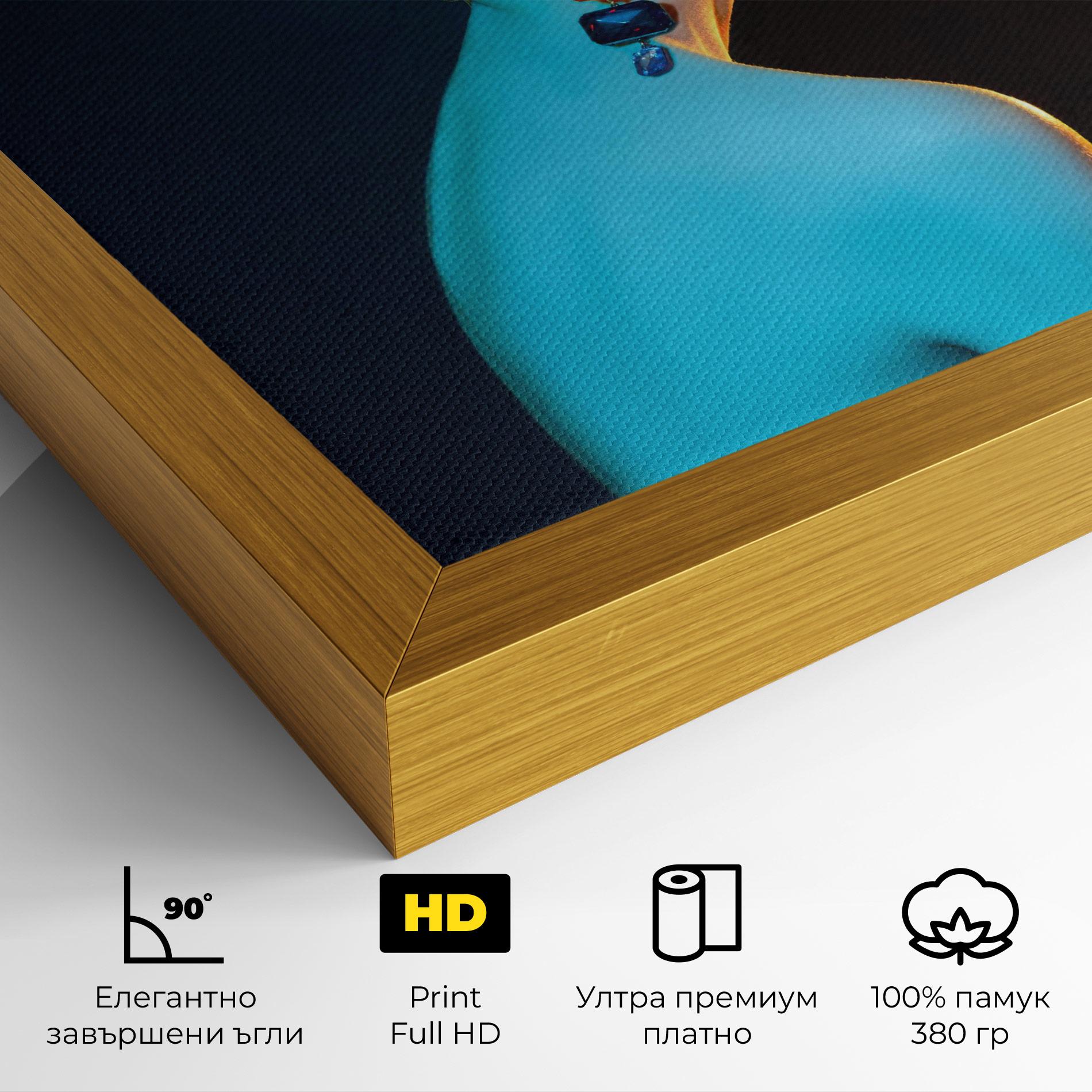 Картина на платно Blue Light Earring mockup 4