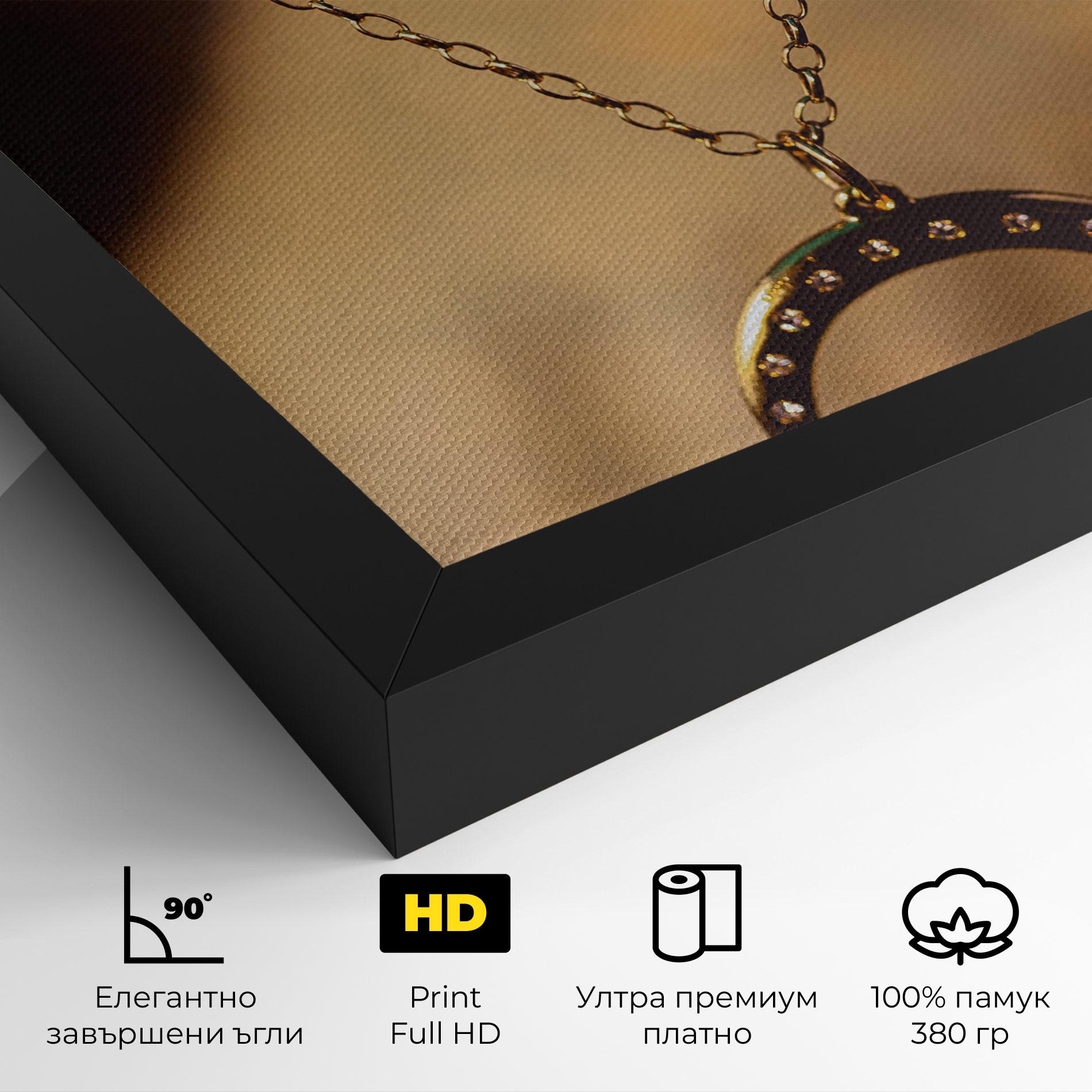 Картина на платно Moon Blue Necklace mockup 4