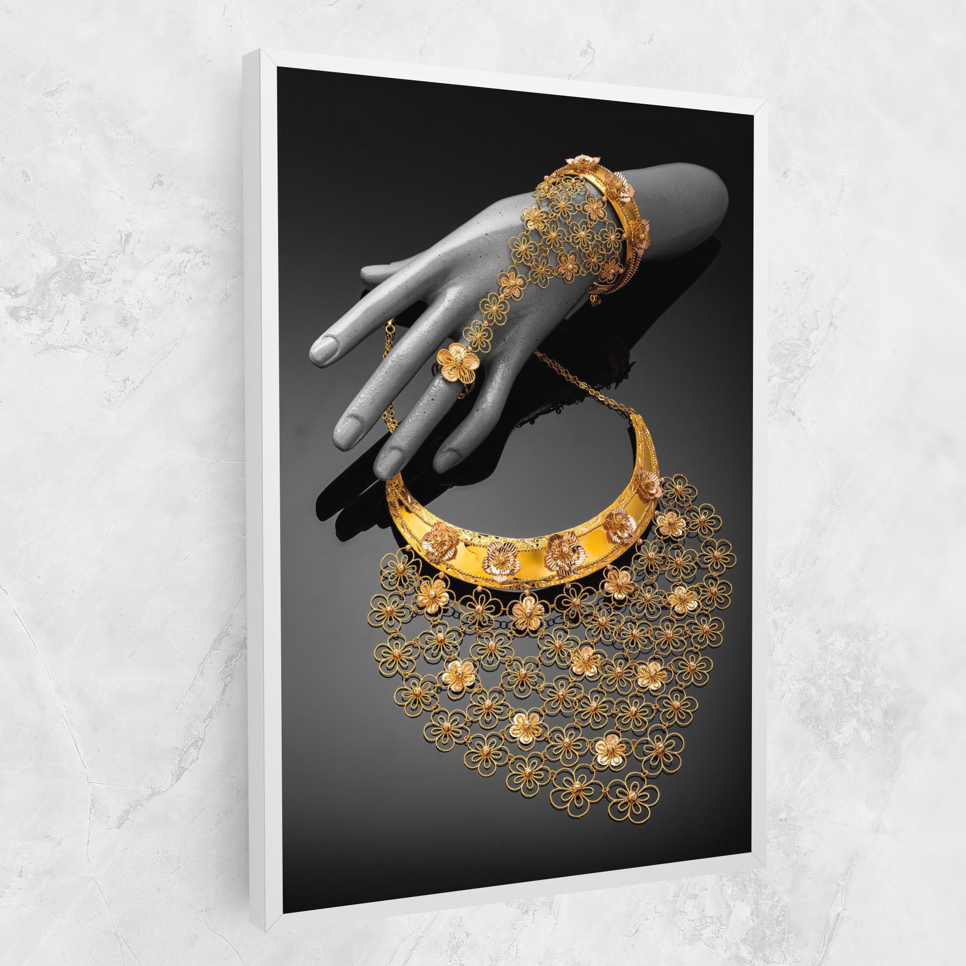 Картина на платно Golden Jewelery Set mockup 1