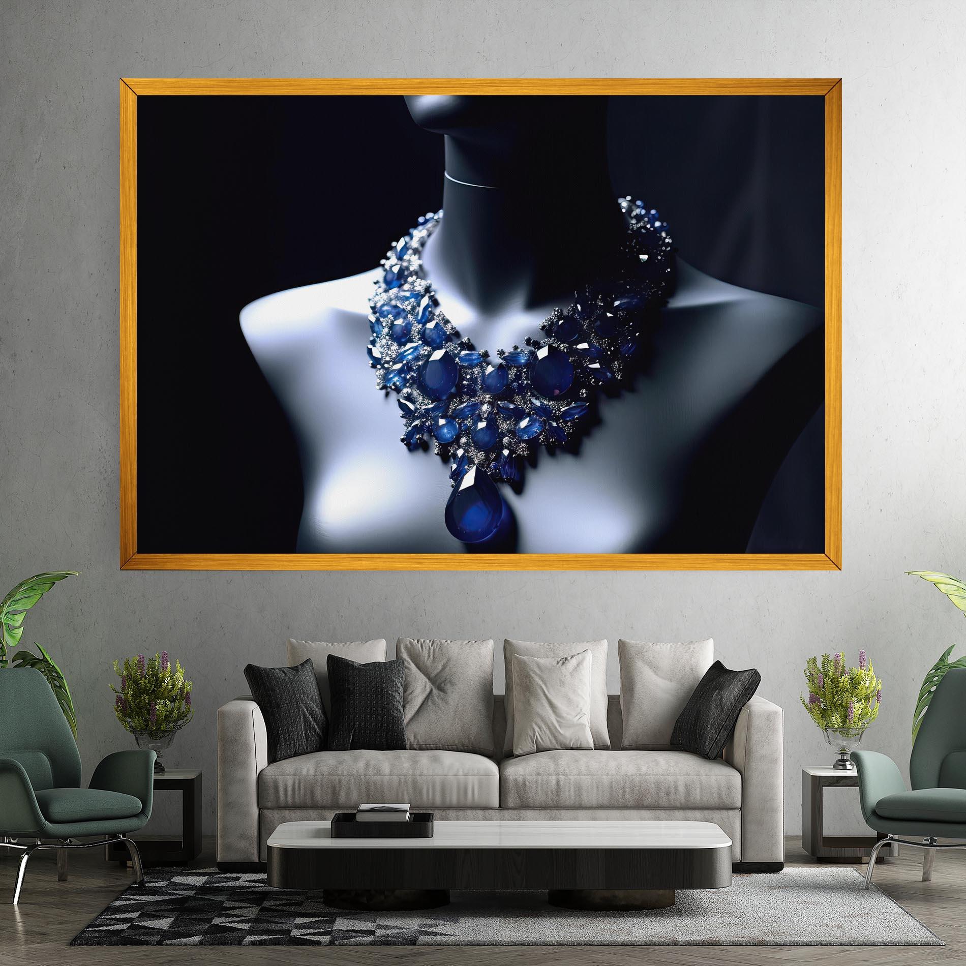 Картина на платно Blue Diamonds Necklace mockup 7