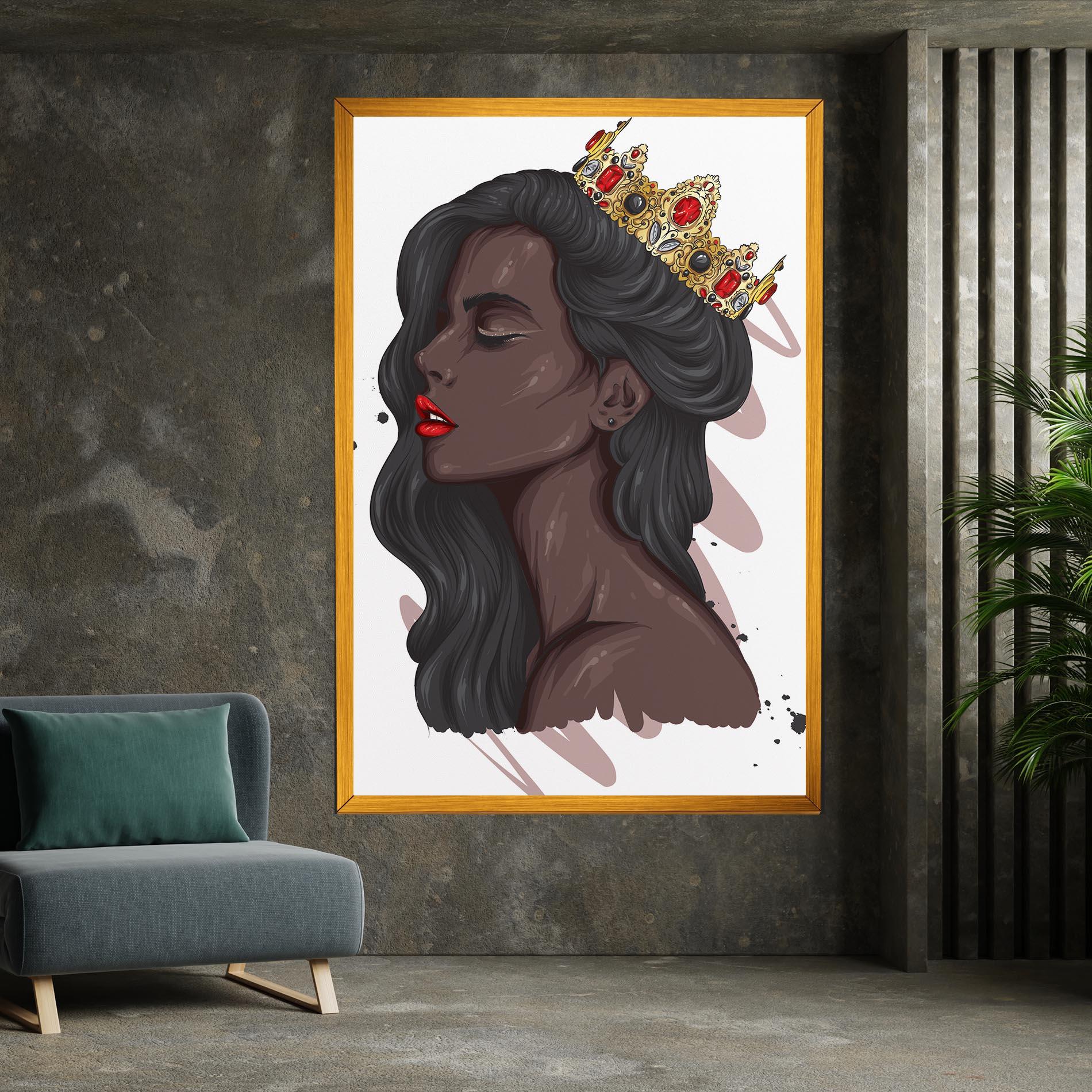Картина на платно Black Woman With Crown mockup 7