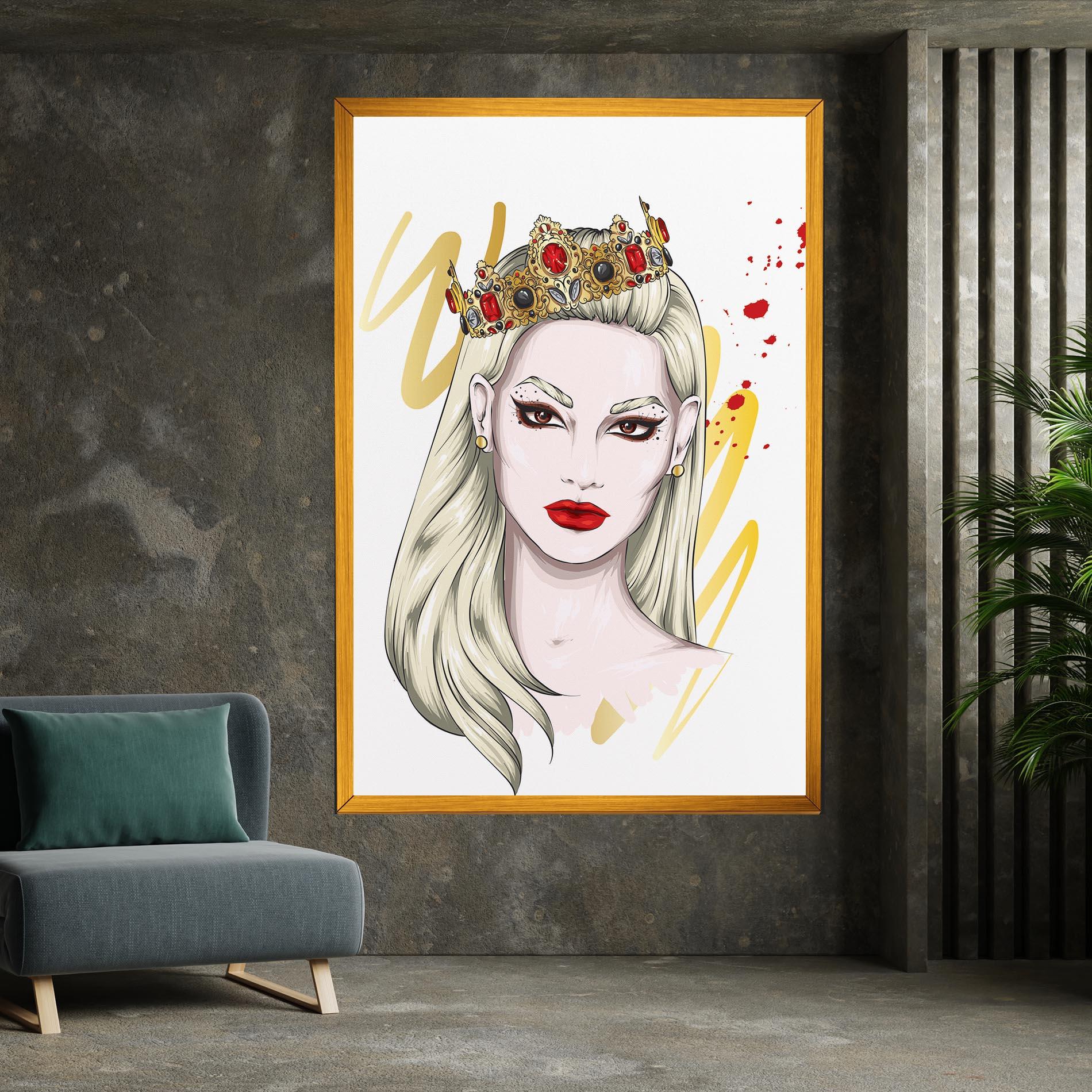Картина на платно Gold Crown Woman mockup 7