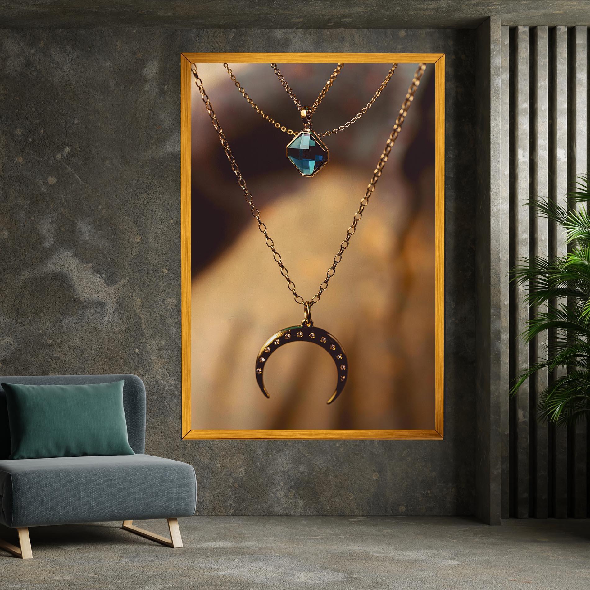 Картина на платно Moon Blue Necklace mockup 7