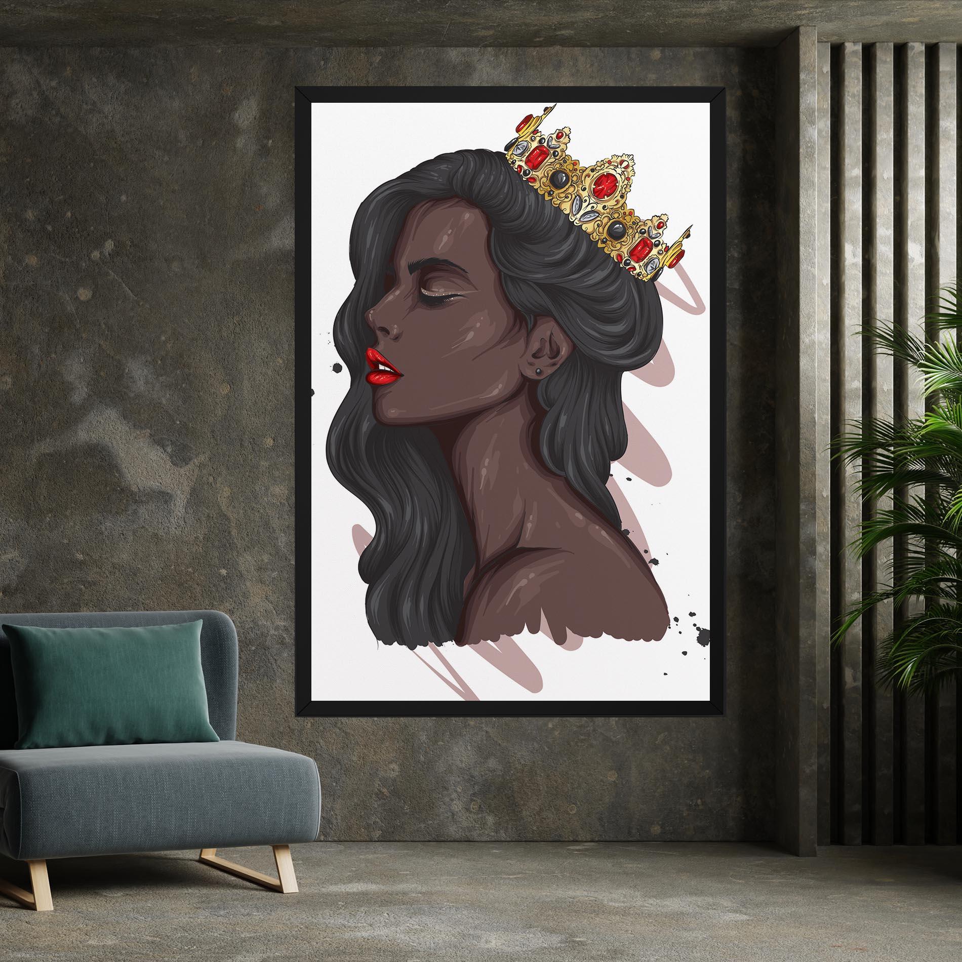 Картина на платно Black Woman With Crown mockup 7